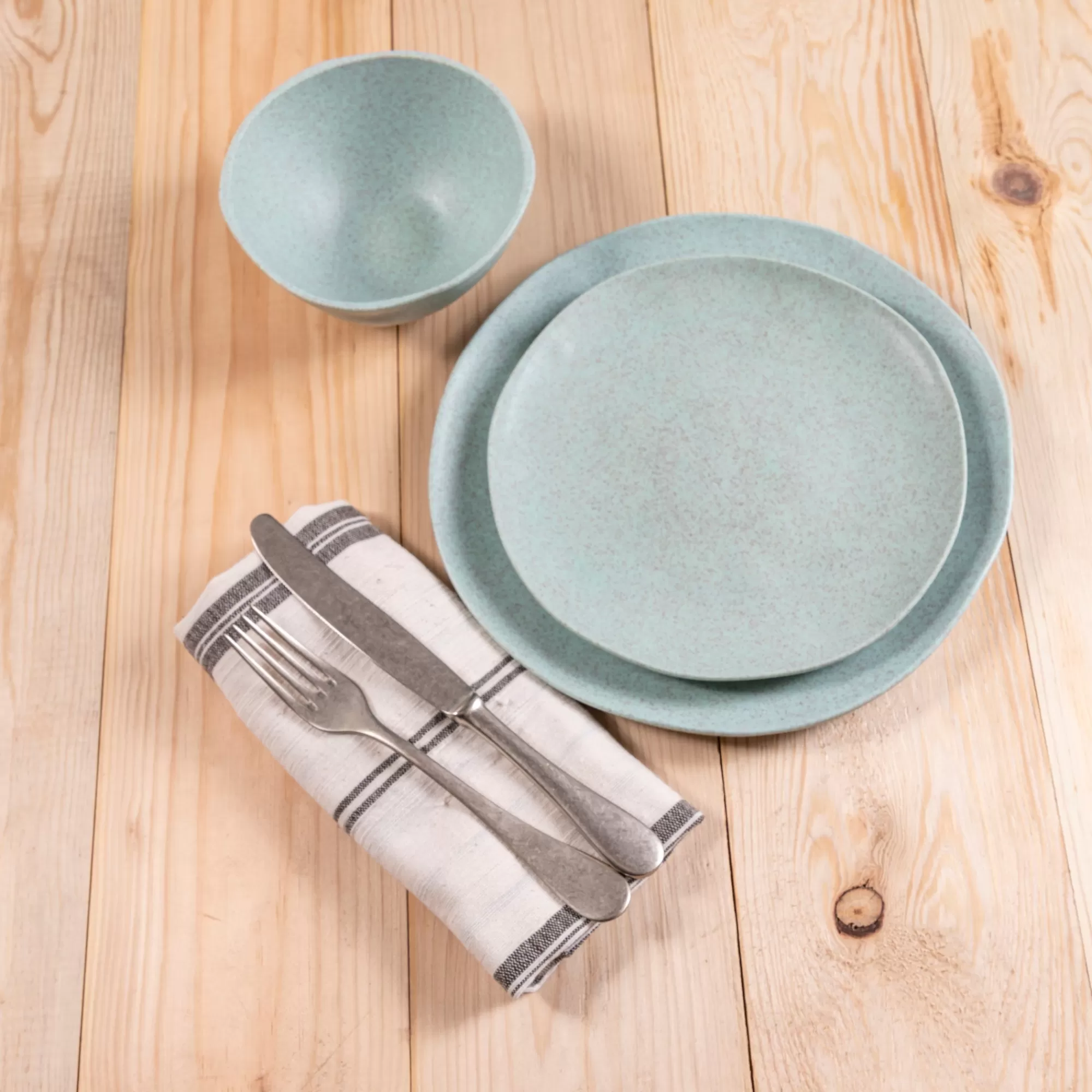 Fashion Be Home Al Fresco Organic Salad Plate, Sage Green, Set of 4