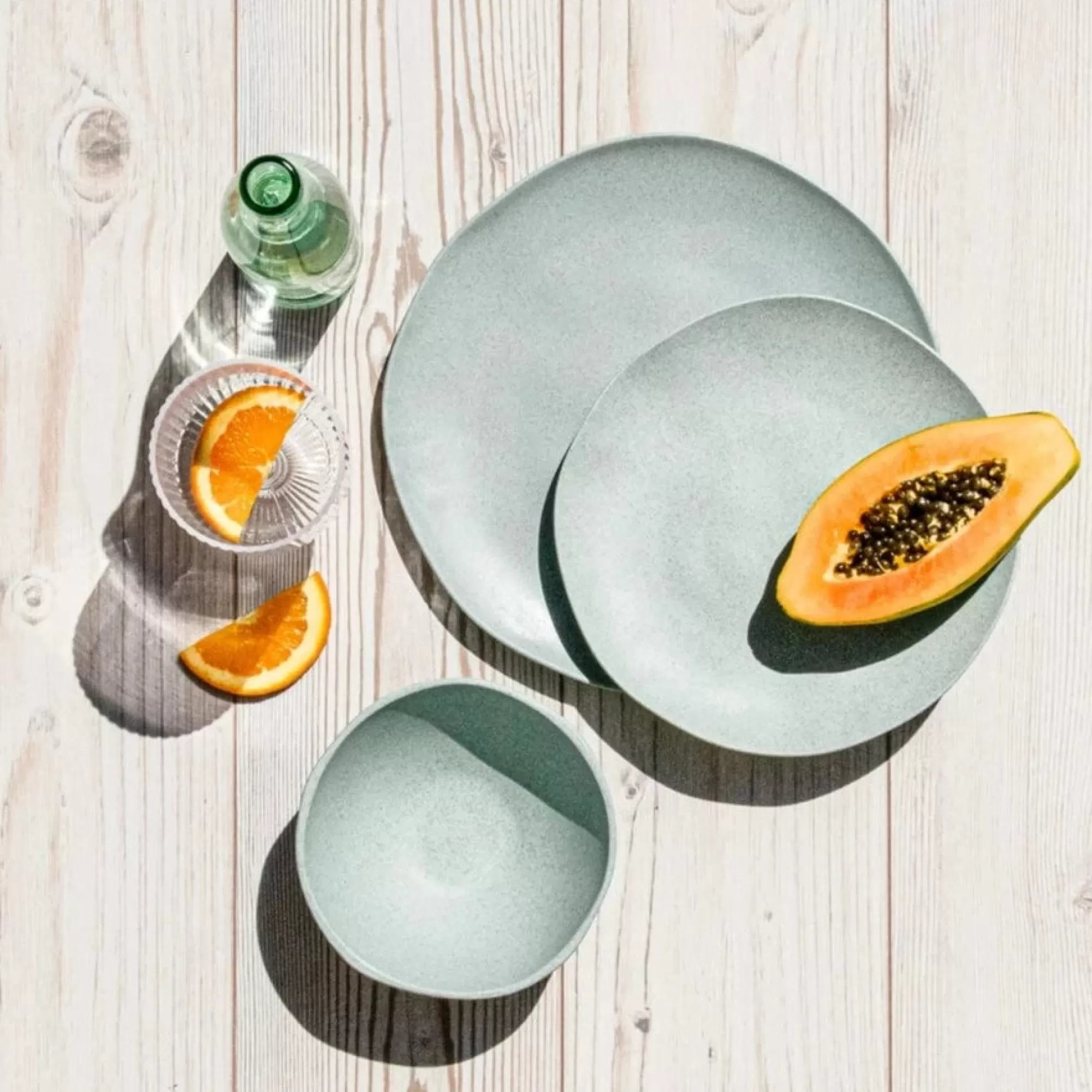 Fashion Be Home Al Fresco Organic Salad Plate, Sage Green, Set of 4