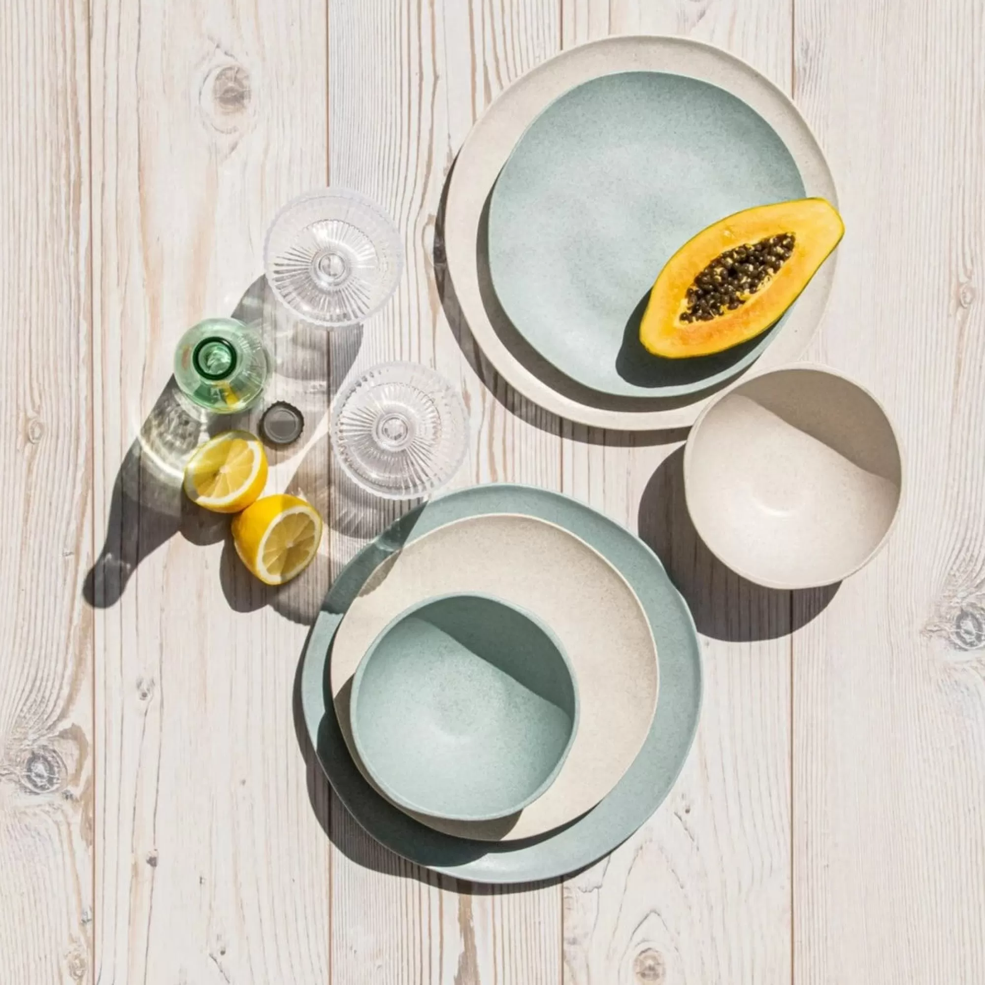 Fashion Be Home Al Fresco Organic Salad Plate, Sage Green, Set of 4
