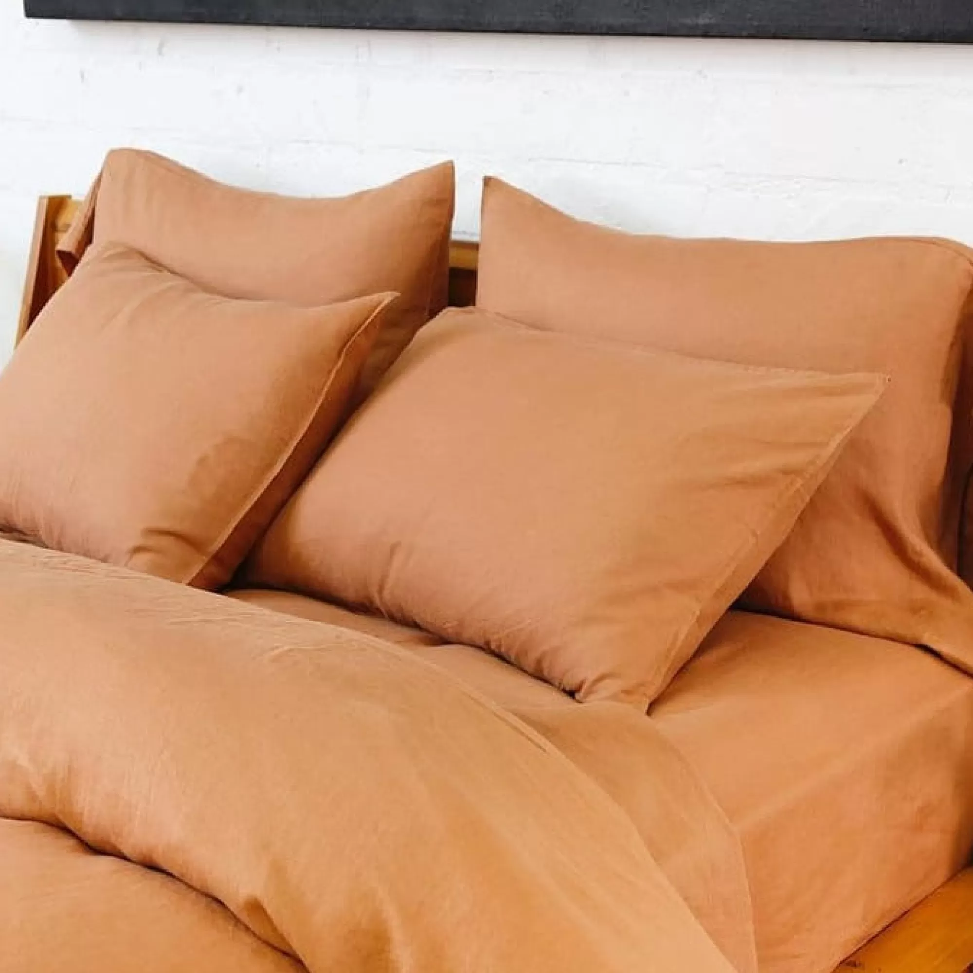 Flash Sale Be Home Belgian Linen Cal King Sheet Set, Terra Cotta