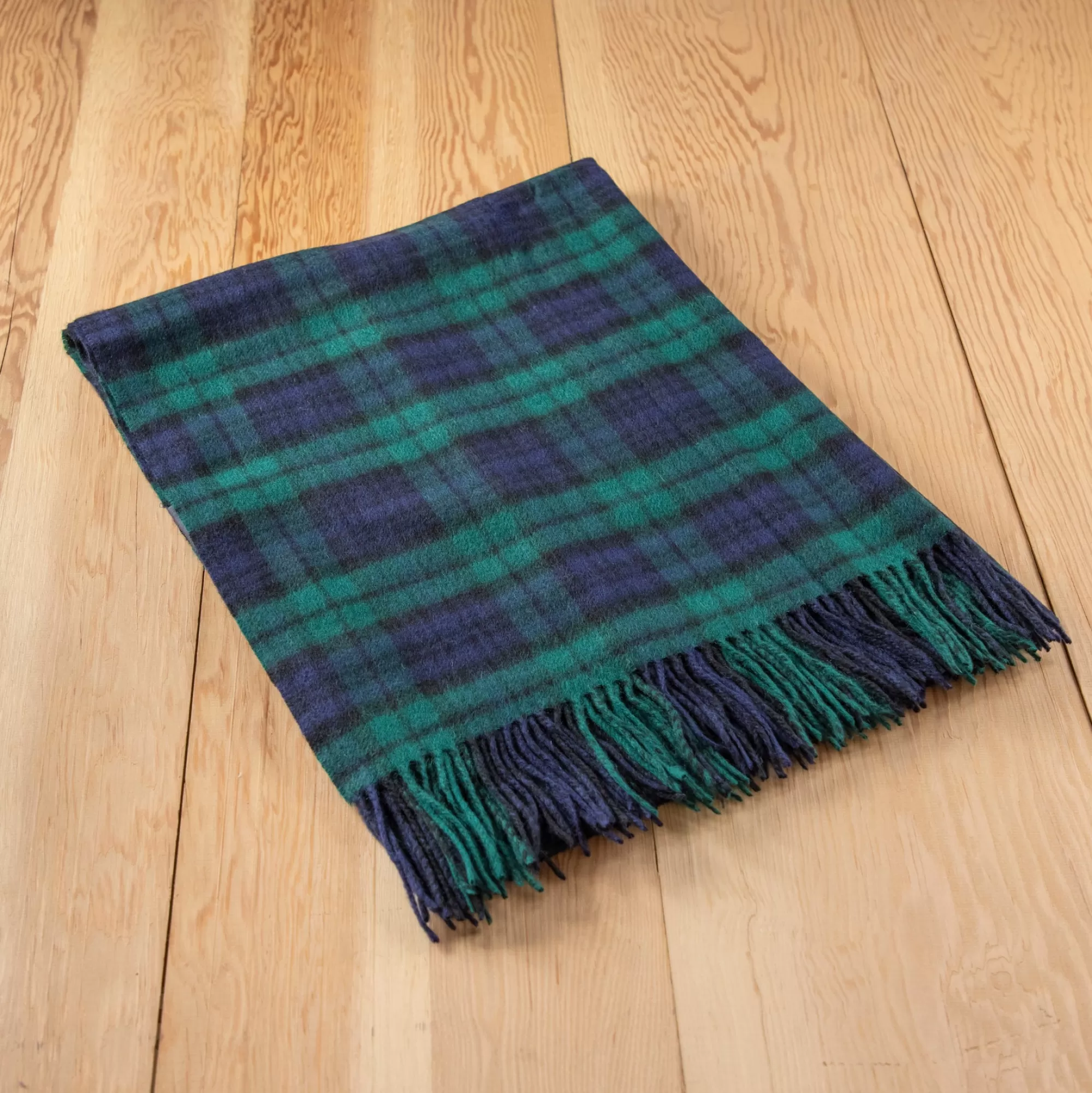 Best Be Home Cashmere Knee Blanket in Black Watch Tartan