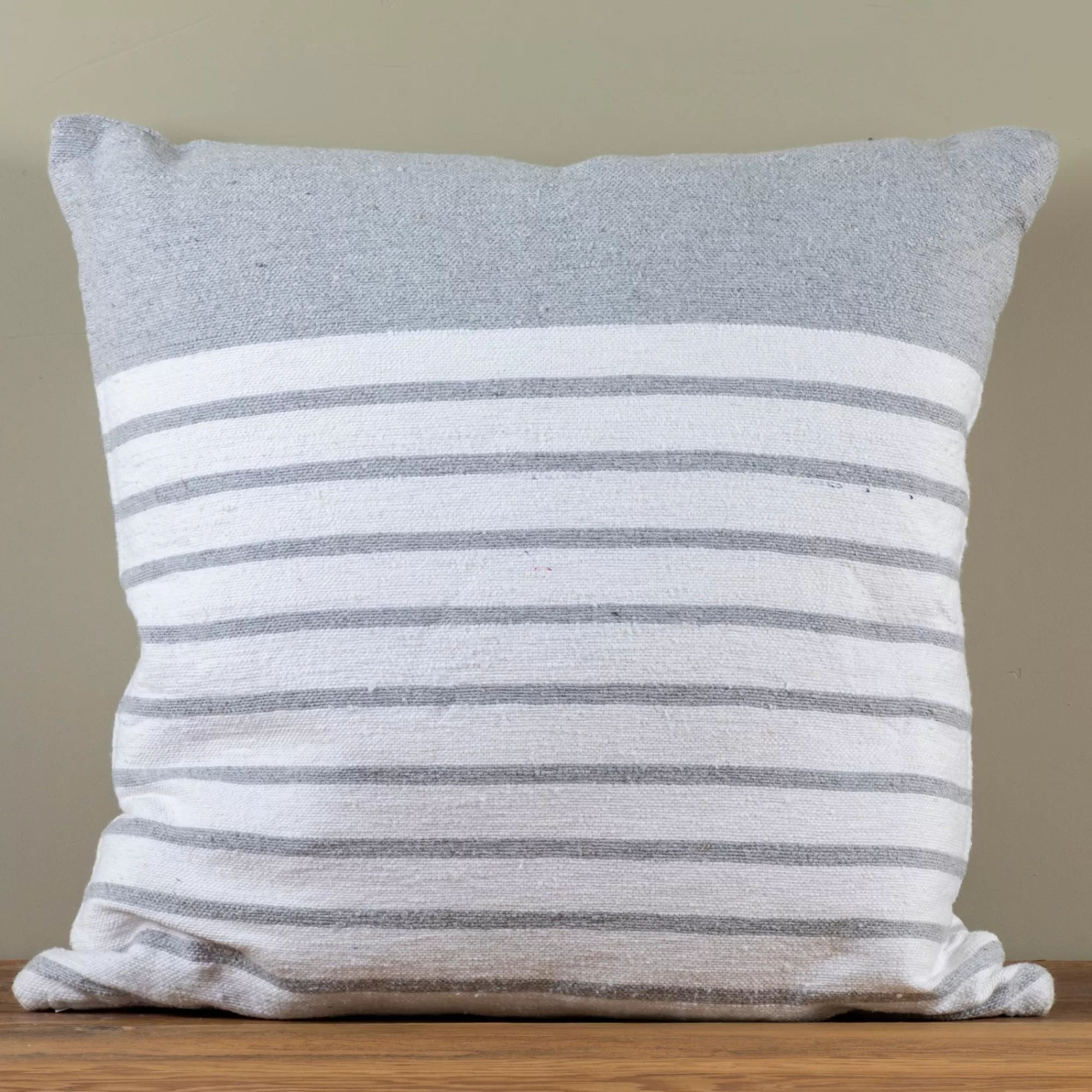 Best Be Home Cotton & Linen Square Pillow, Sailor Stripe