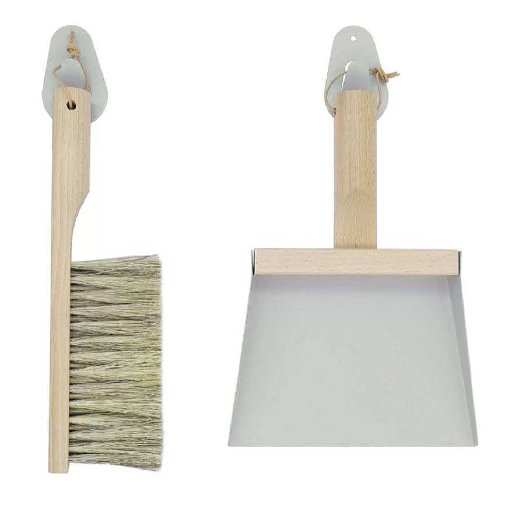 Be Home Clean Up<Dustpan & Natural Brush Set, Grey