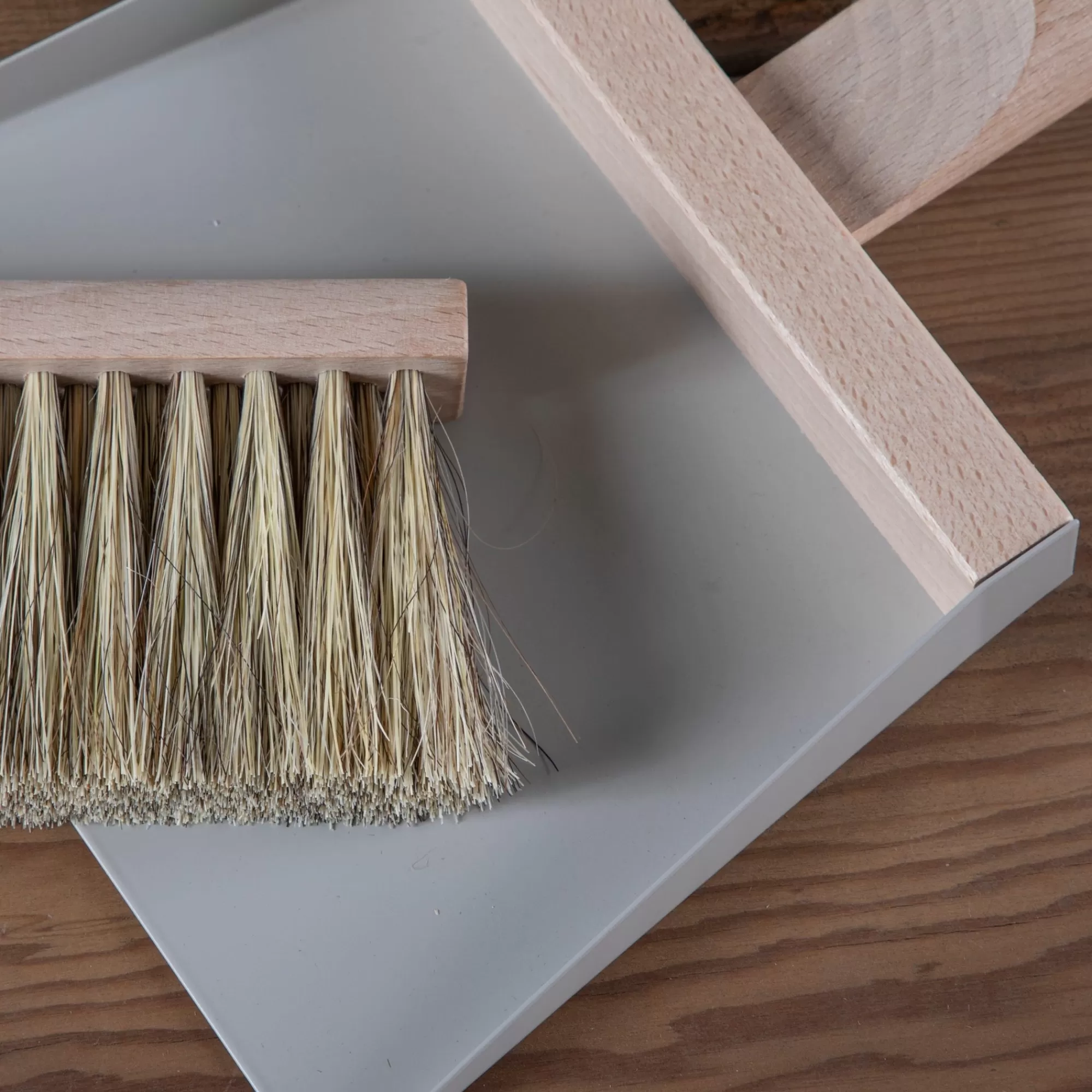 Clearance Be Home Dustpan & Natural Brush Set, Grey