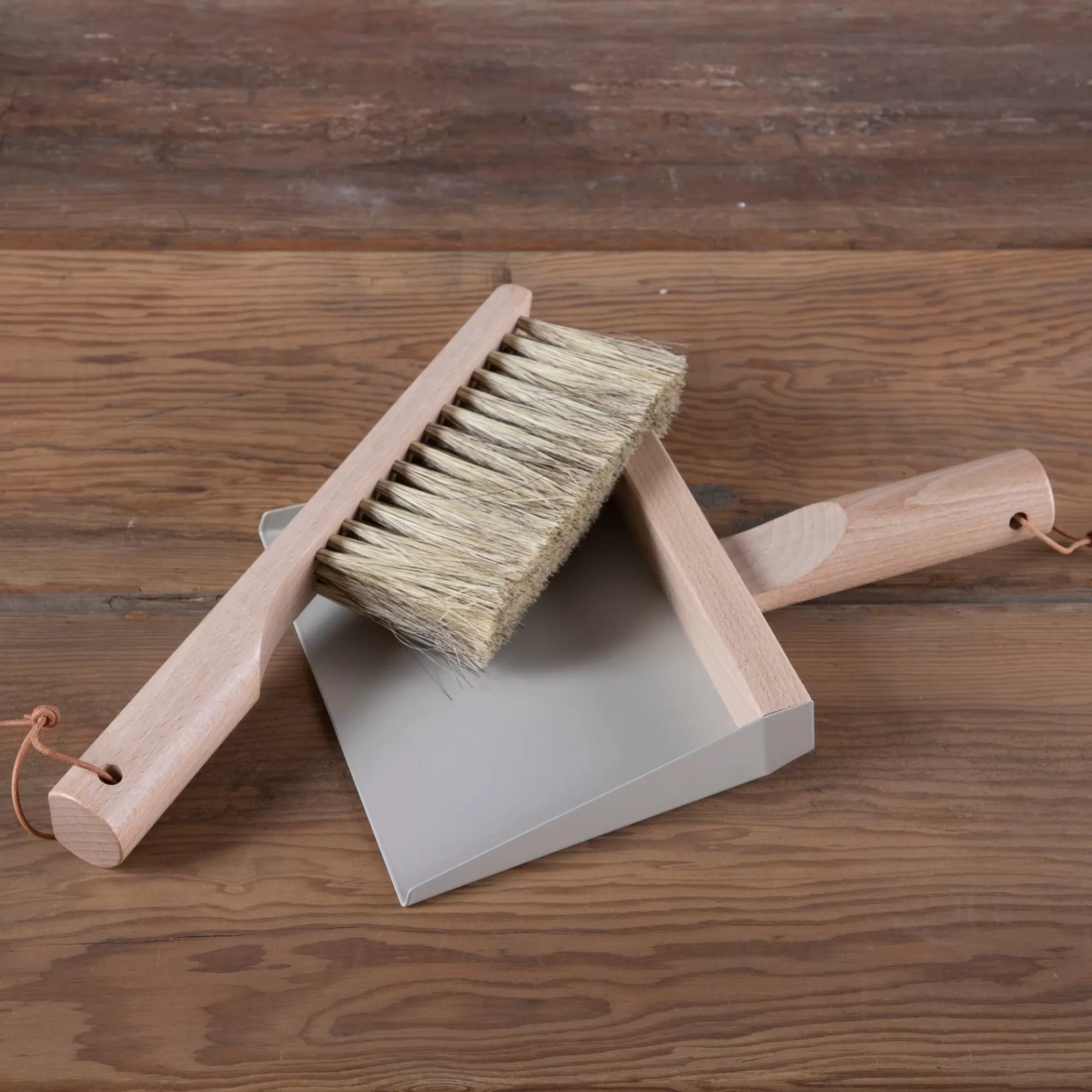 Clearance Be Home Dustpan & Natural Brush Set, Grey