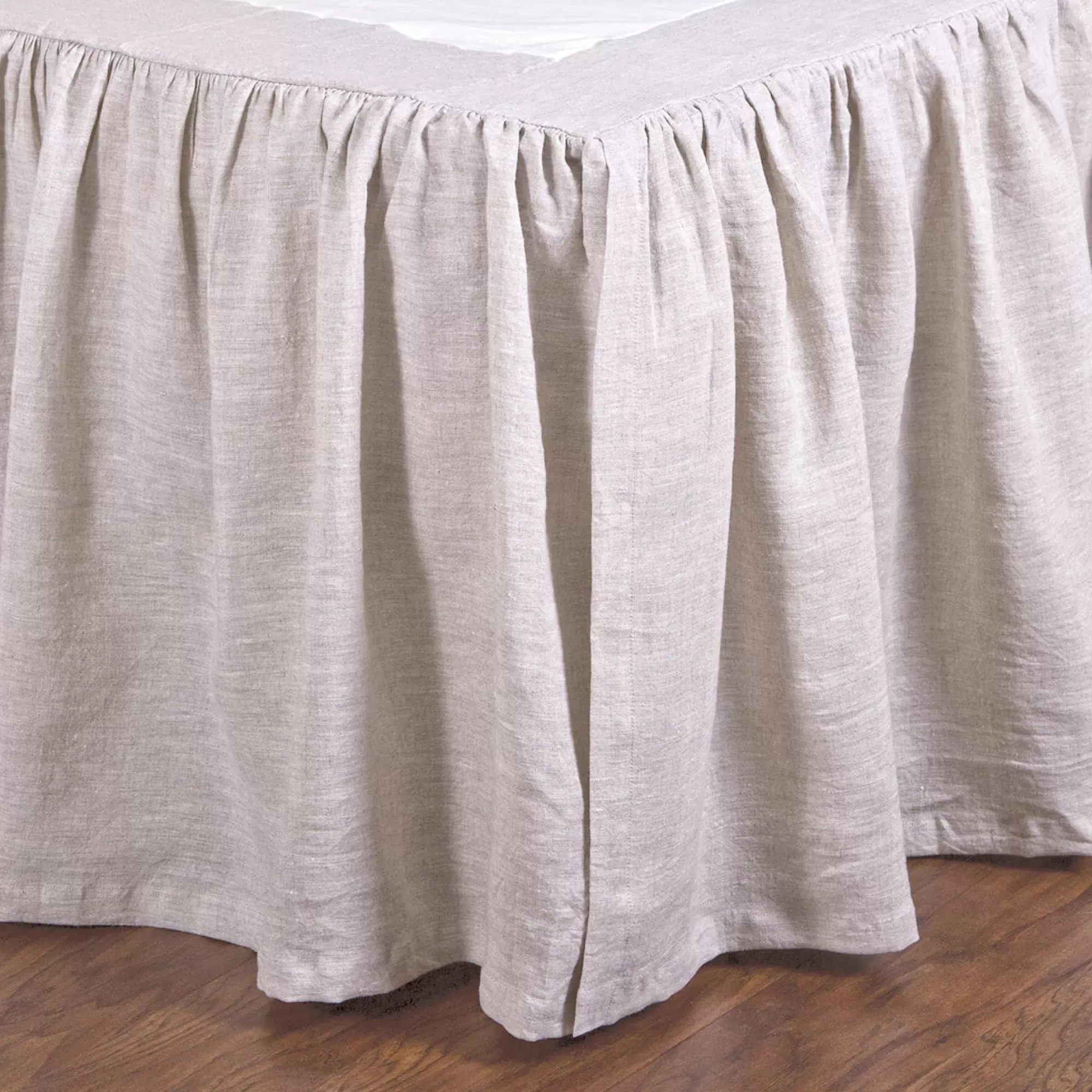 Outlet Be Home Gathered Linen King Bedskirt, Flax