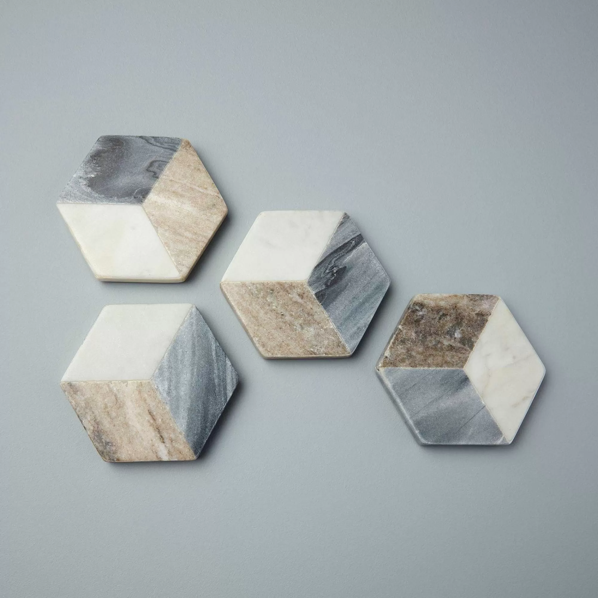 Be Home Coasters<Geometric Marble Hexagon Coasters, Set of 4