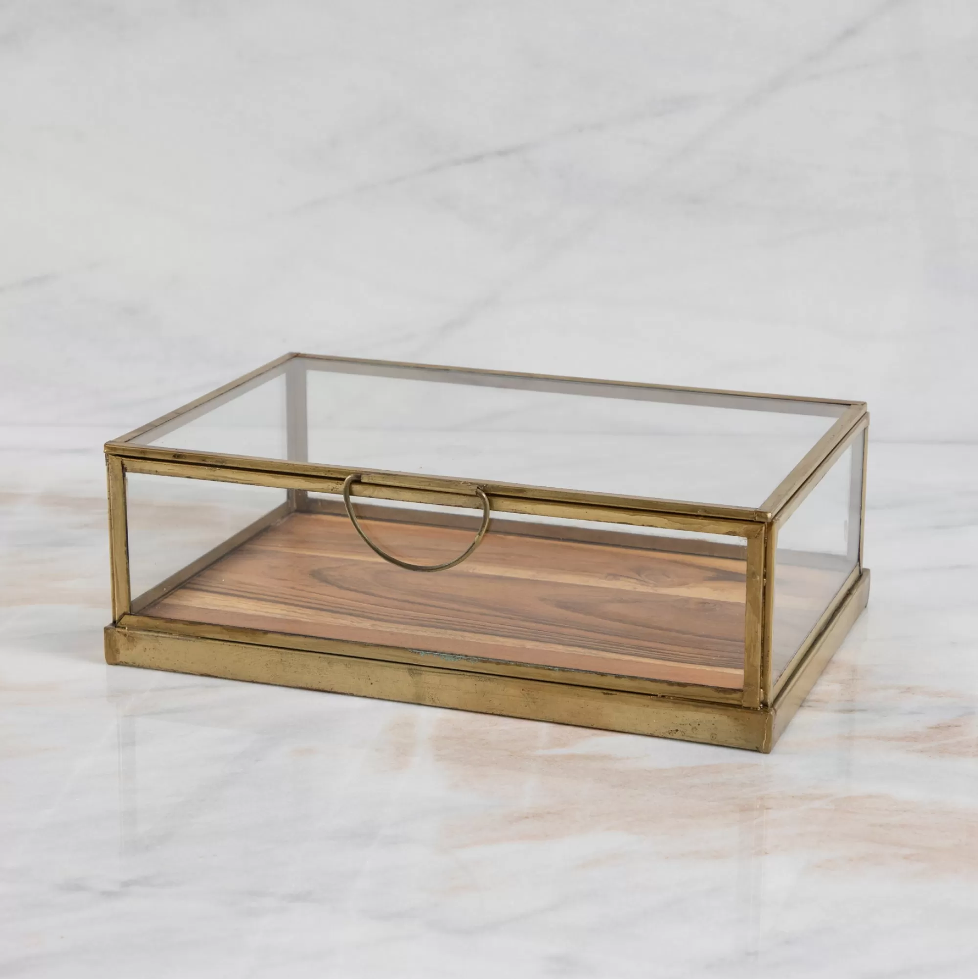 Online Be Home Glass Display Case with Wood Base Small