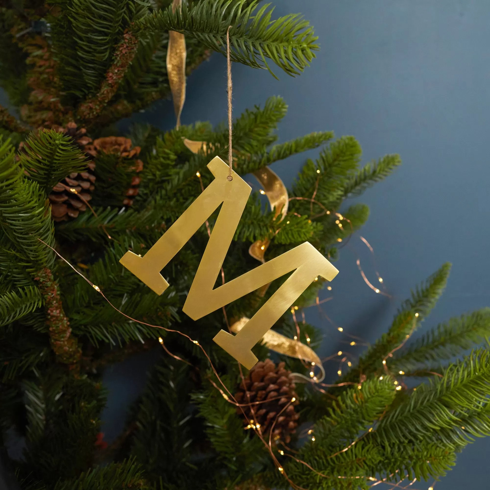 Best Be Home Gold Letter Ornament, M