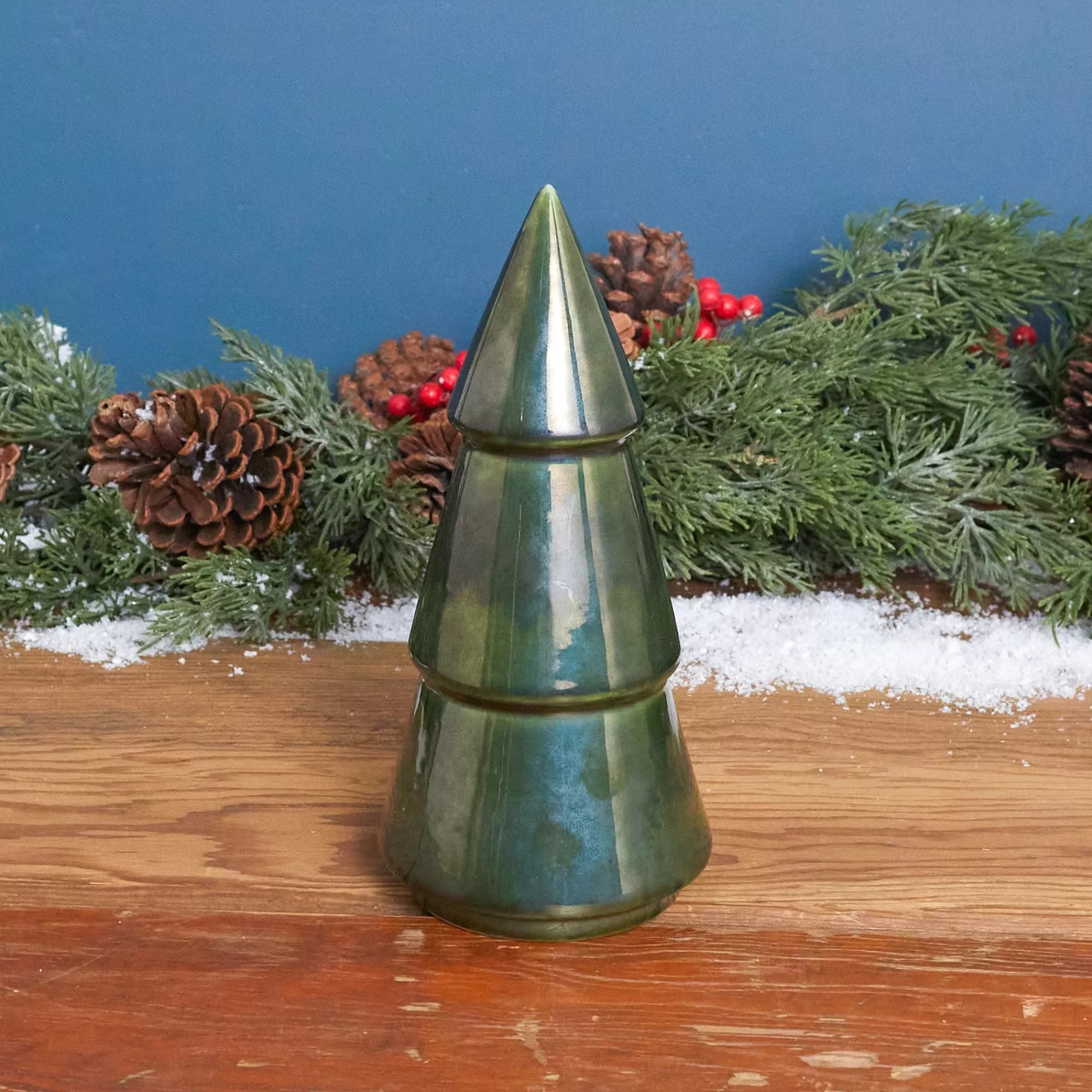 Cheap Be Home Green Metallic Stoneware Tree, 8.75"