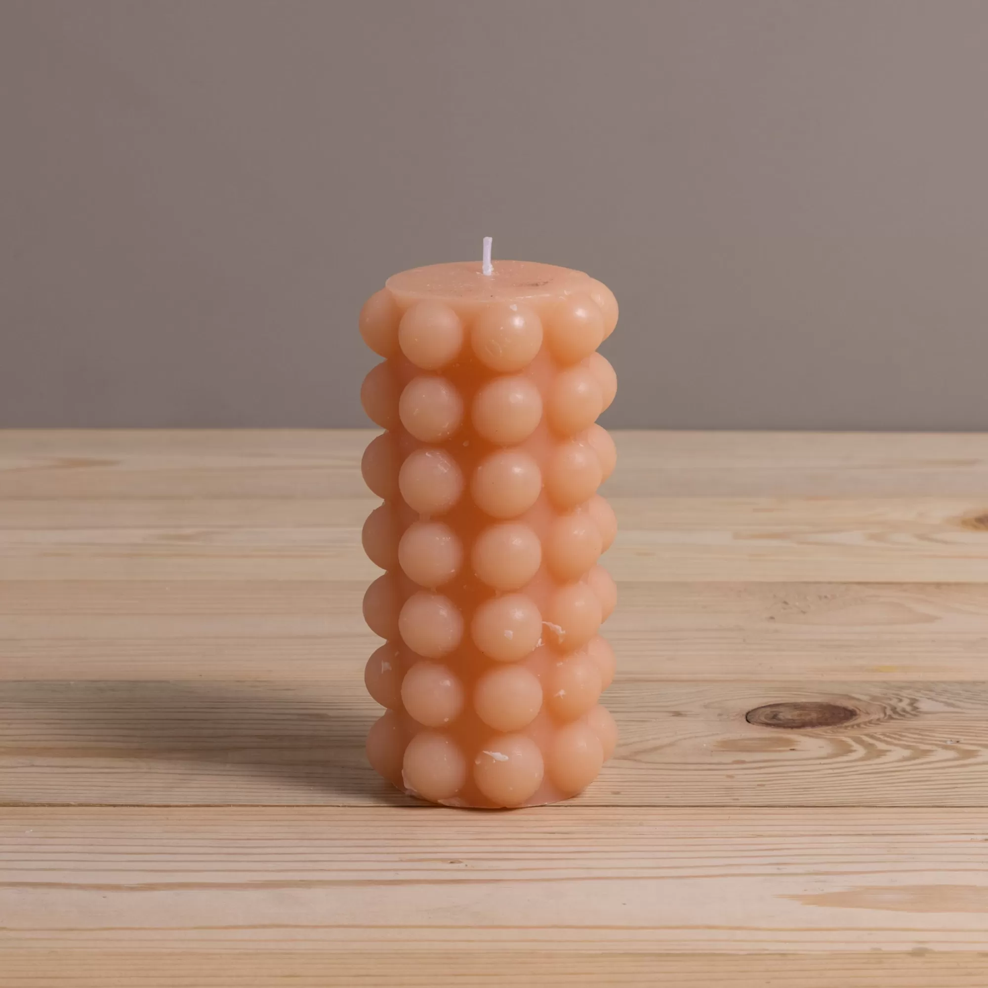 Best Be Home Hobnail Pillar Candle, Nude