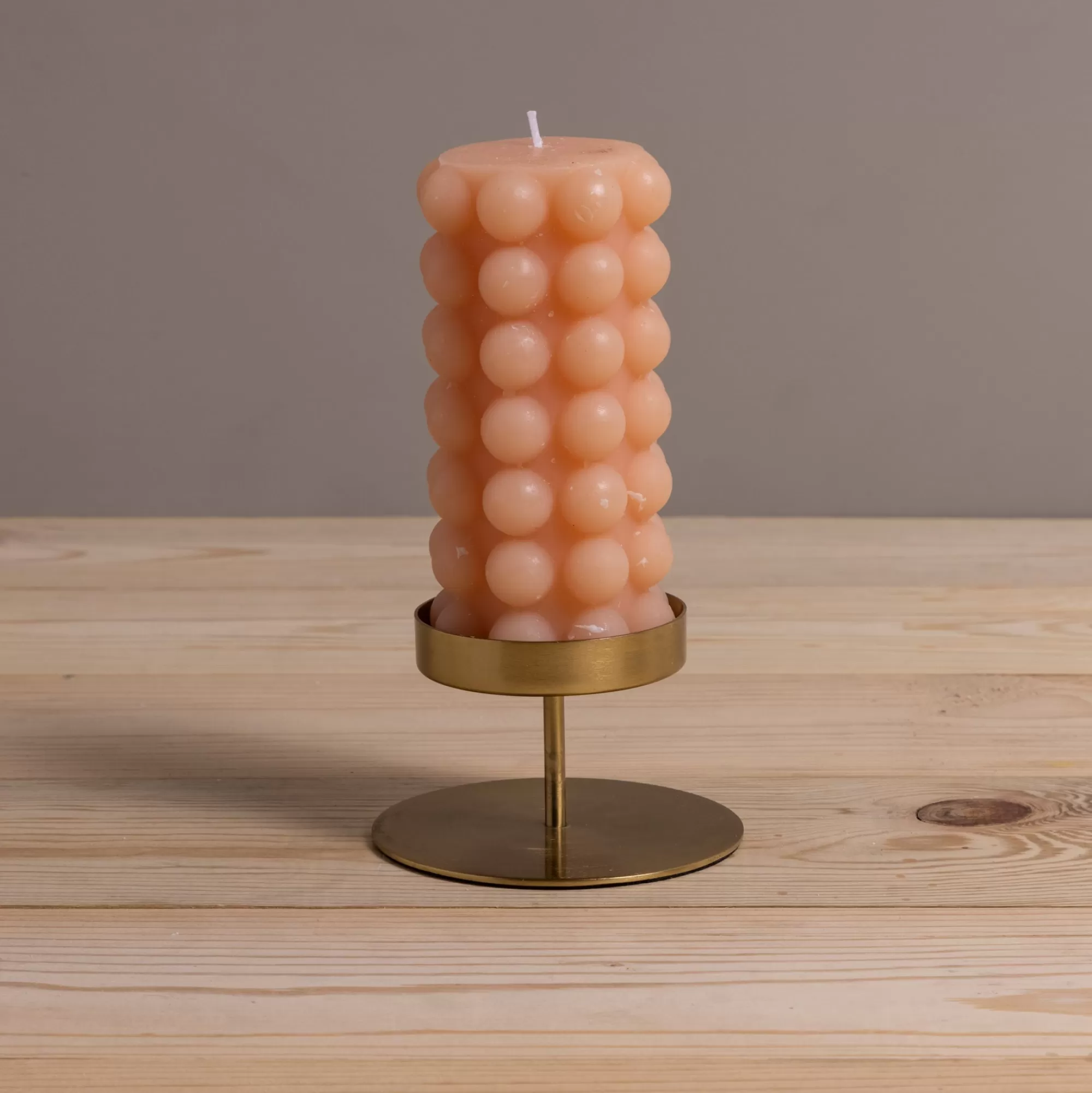 Best Be Home Hobnail Pillar Candle, Nude