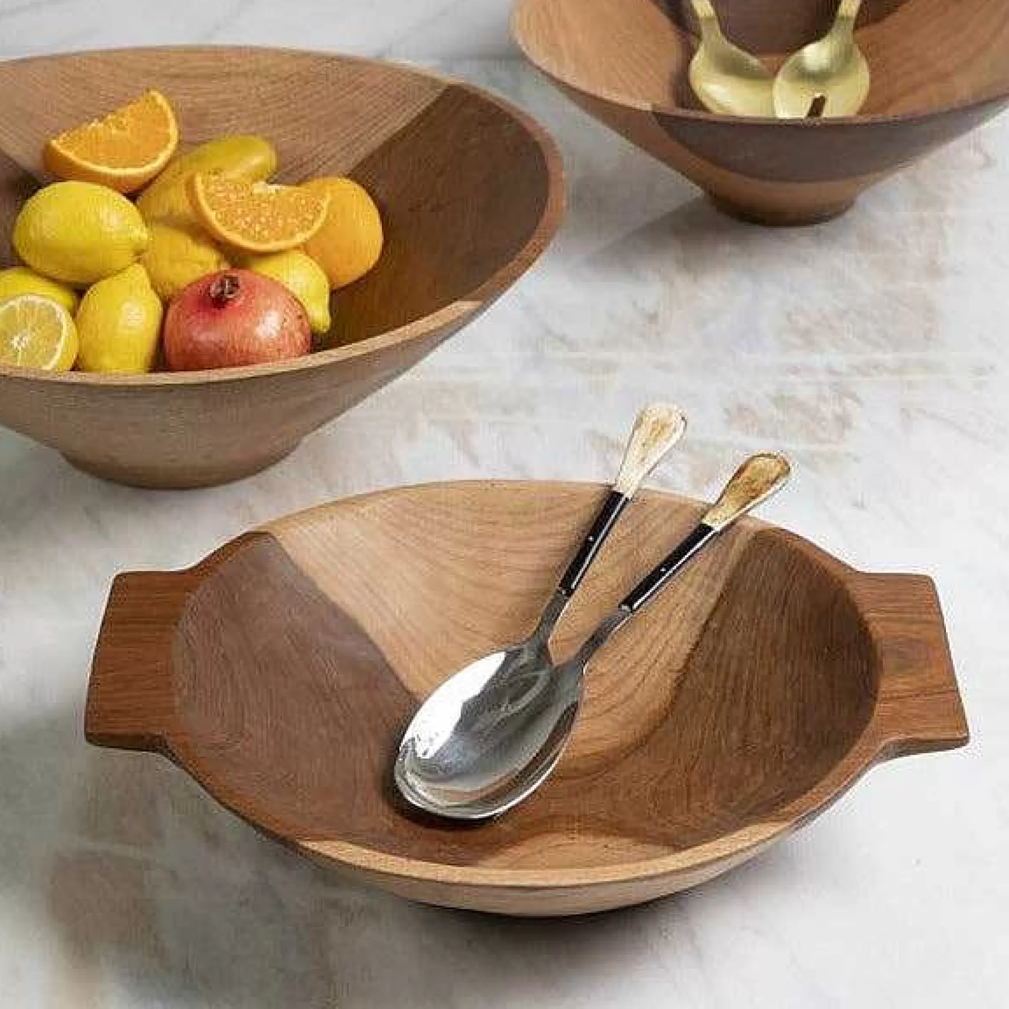 Be Home Salad Servers<Horn Panelled Stainless Serving Set