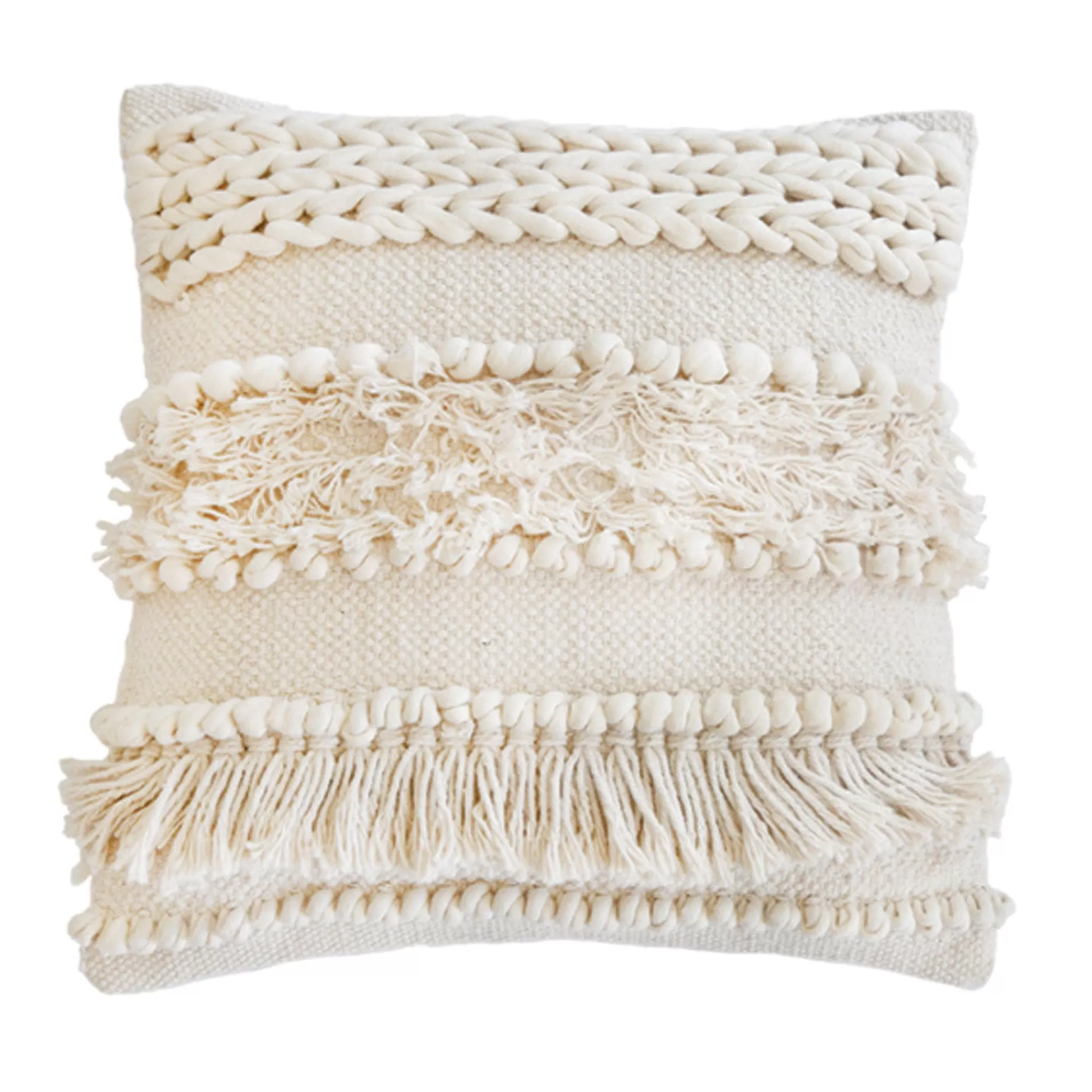 Discount Be Home Iman Hand-Loomed Square Pillow, Ivory