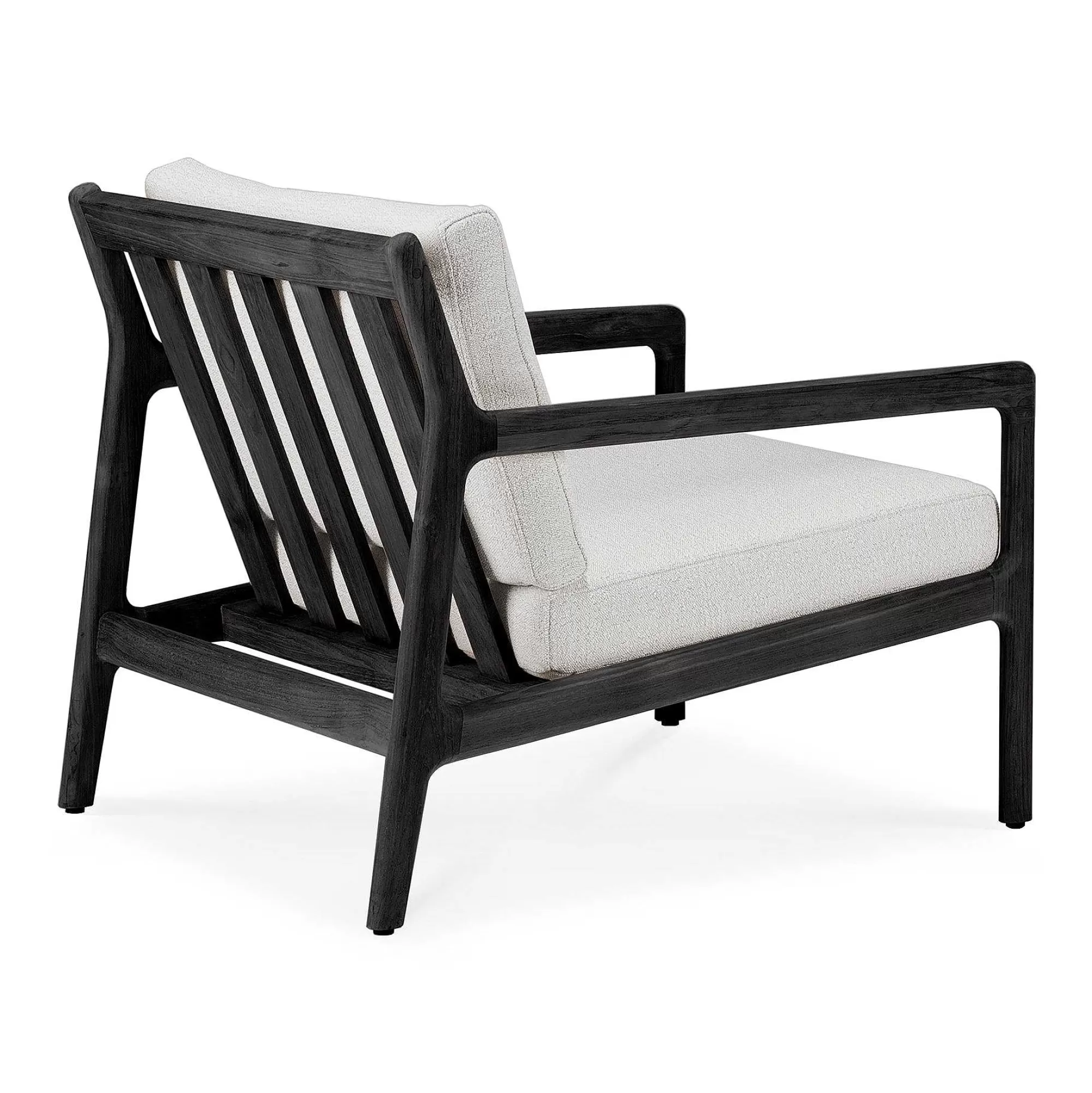 Be Home Outdoor Lounge Furniture<Jack Solid Black Teak Outdoor Lounge Chair, Off White Fabric