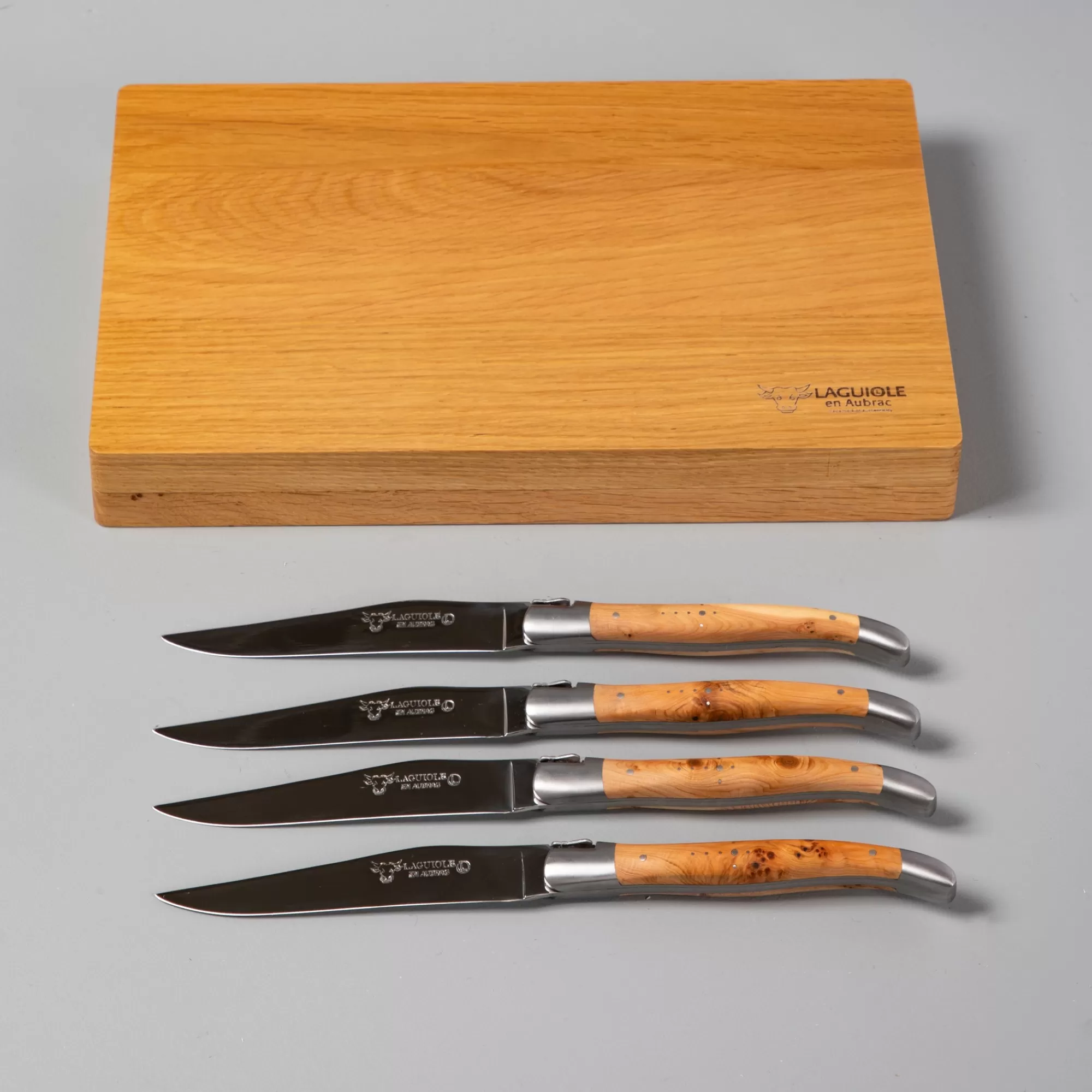 Online Be Home Laguiole en Aubrac Handcrafted Steak Knives, Set of 4, Juniper Wood