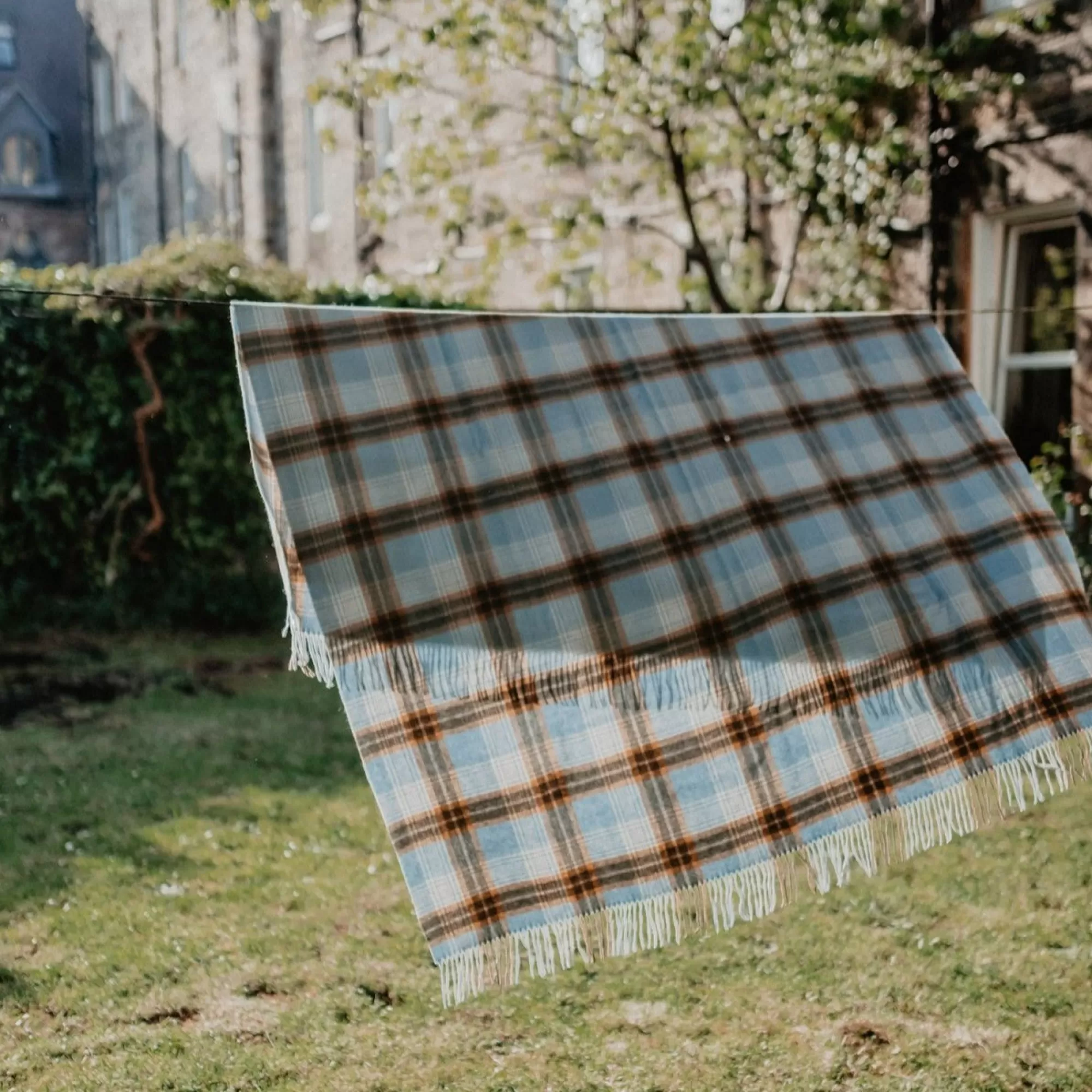 Best Sale Be Home Lambswool Blanket in Coastal Heritage Check
