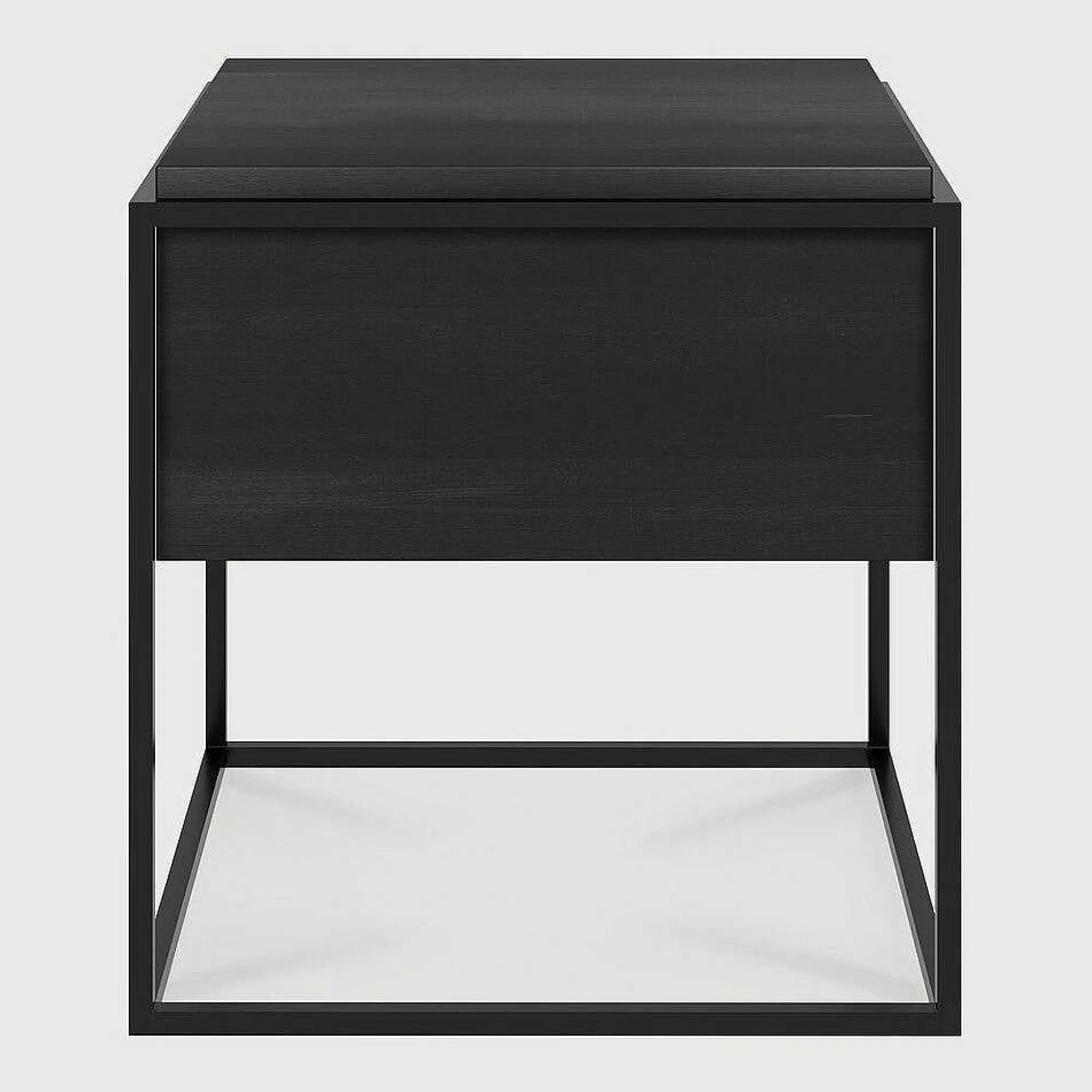 Be Home Bedside Tables<Monolit Solid Black Oak Bedside Table with Black Metal