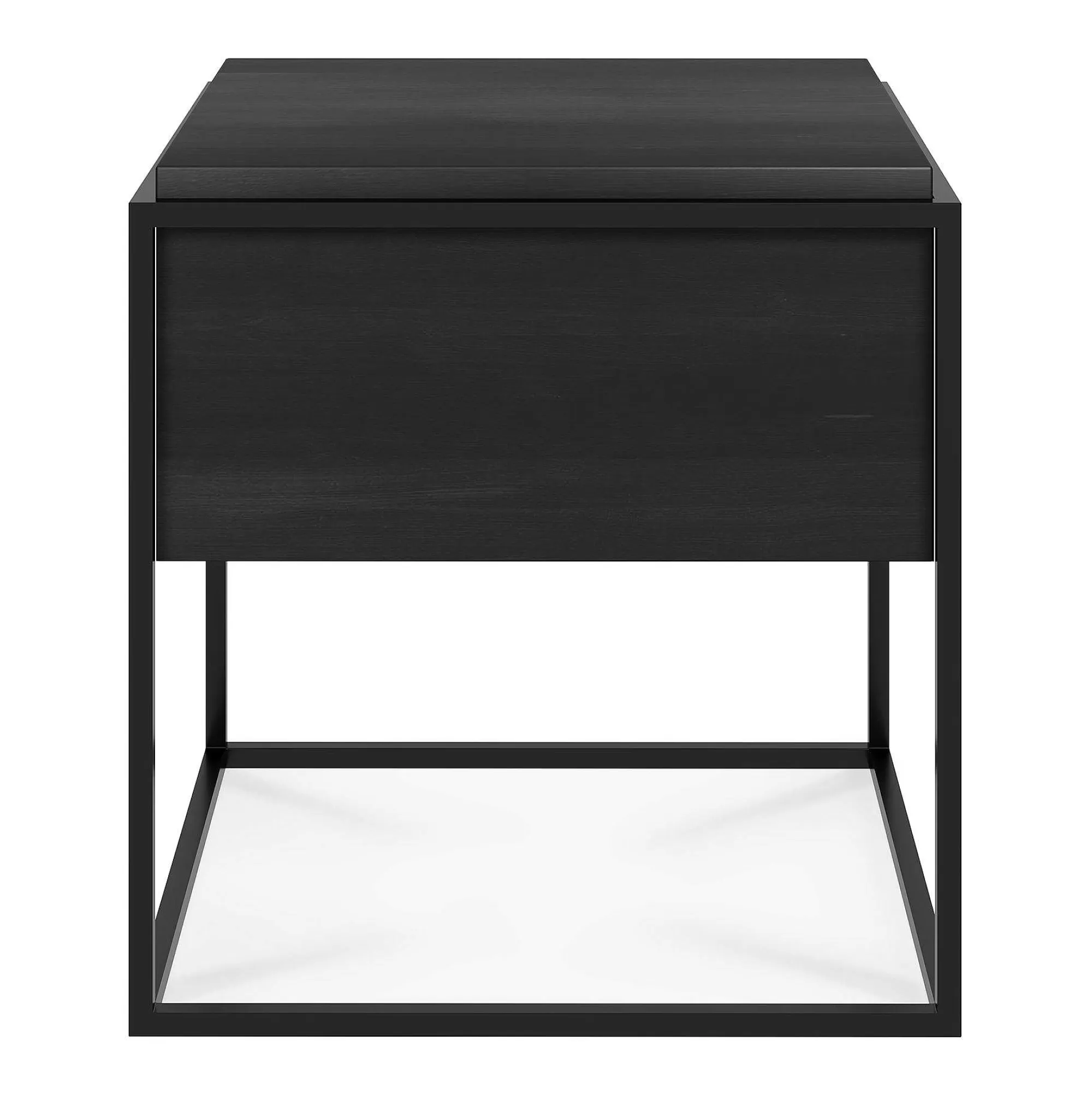 Be Home Bedside Tables<Monolit Solid Black Oak Bedside Table with Black Metal