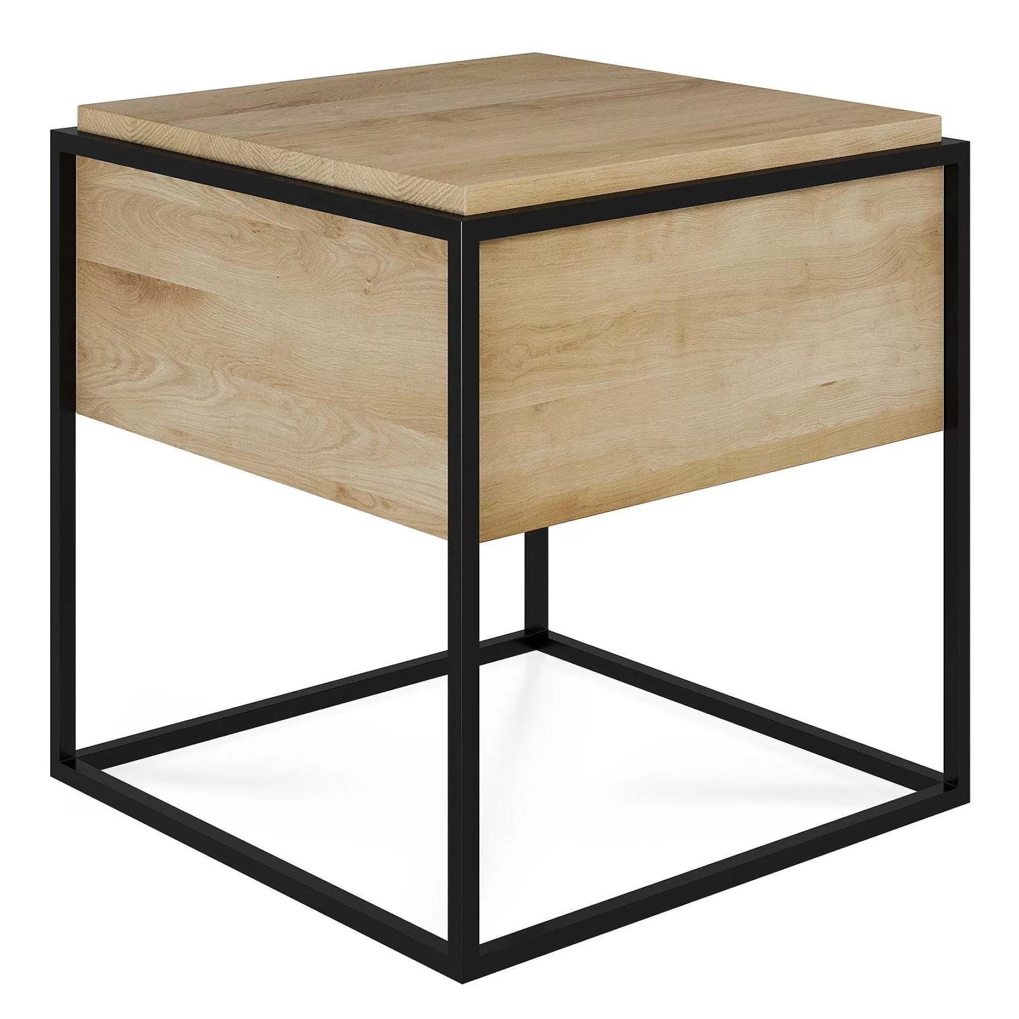 Be Home Bedside Tables<Monolit Solid Oak Bedside Table with Black Metal