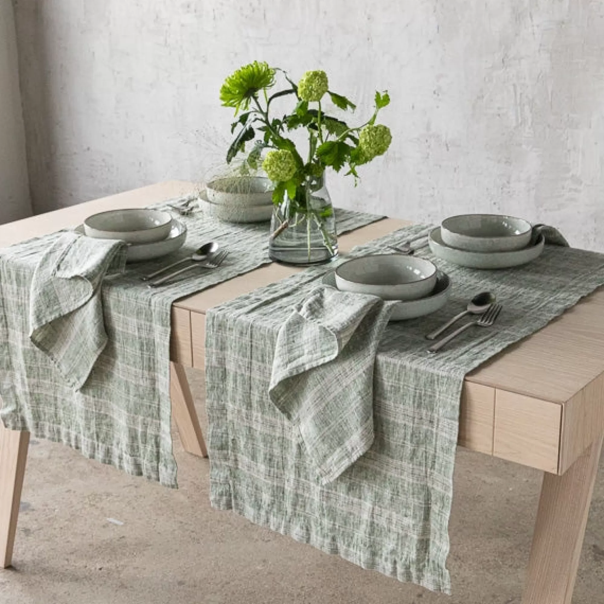 Best Sale Be Home Multistripe Napkin, Forest Green and Natural, Set of 4