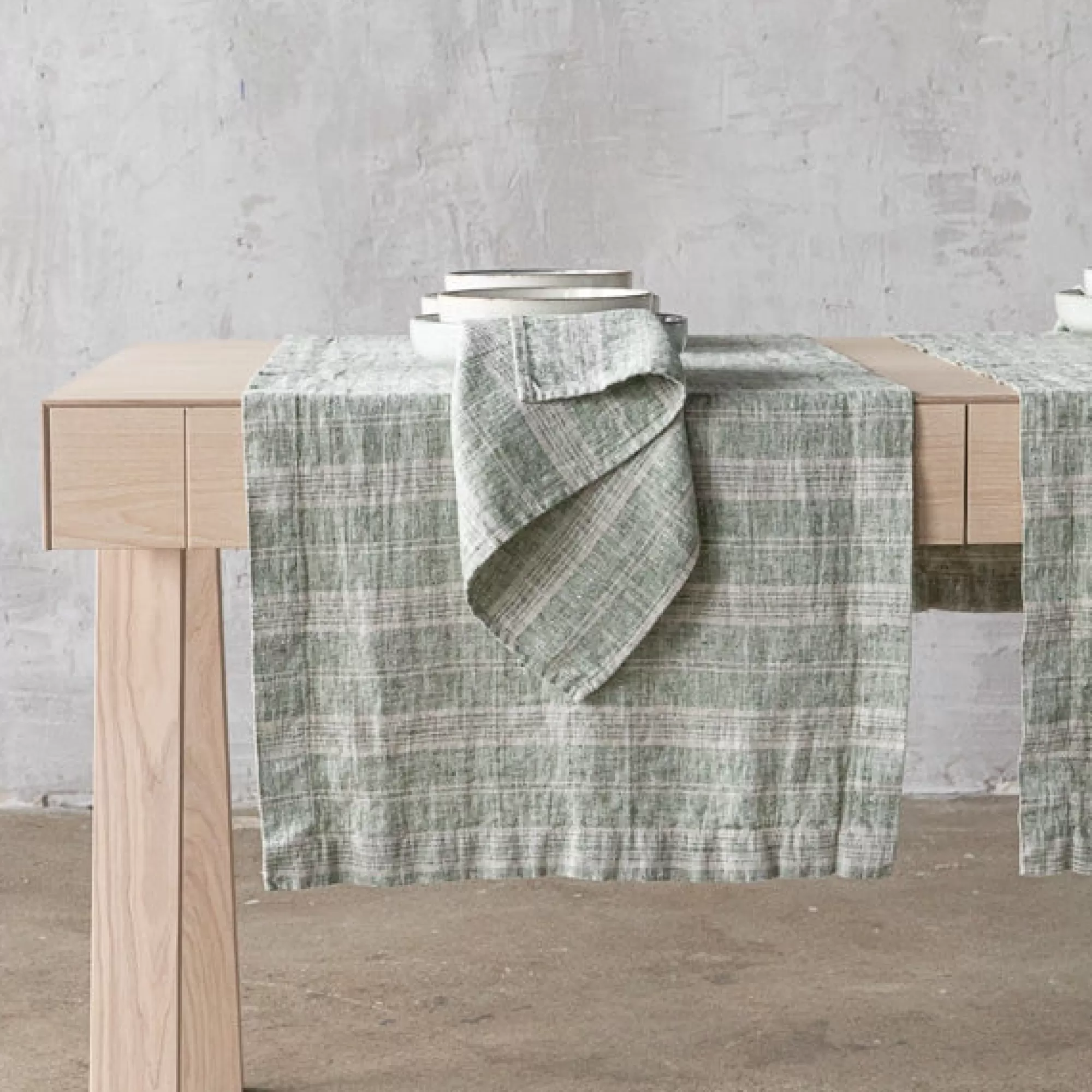 Best Sale Be Home Multistripe Napkin, Forest Green and Natural, Set of 4