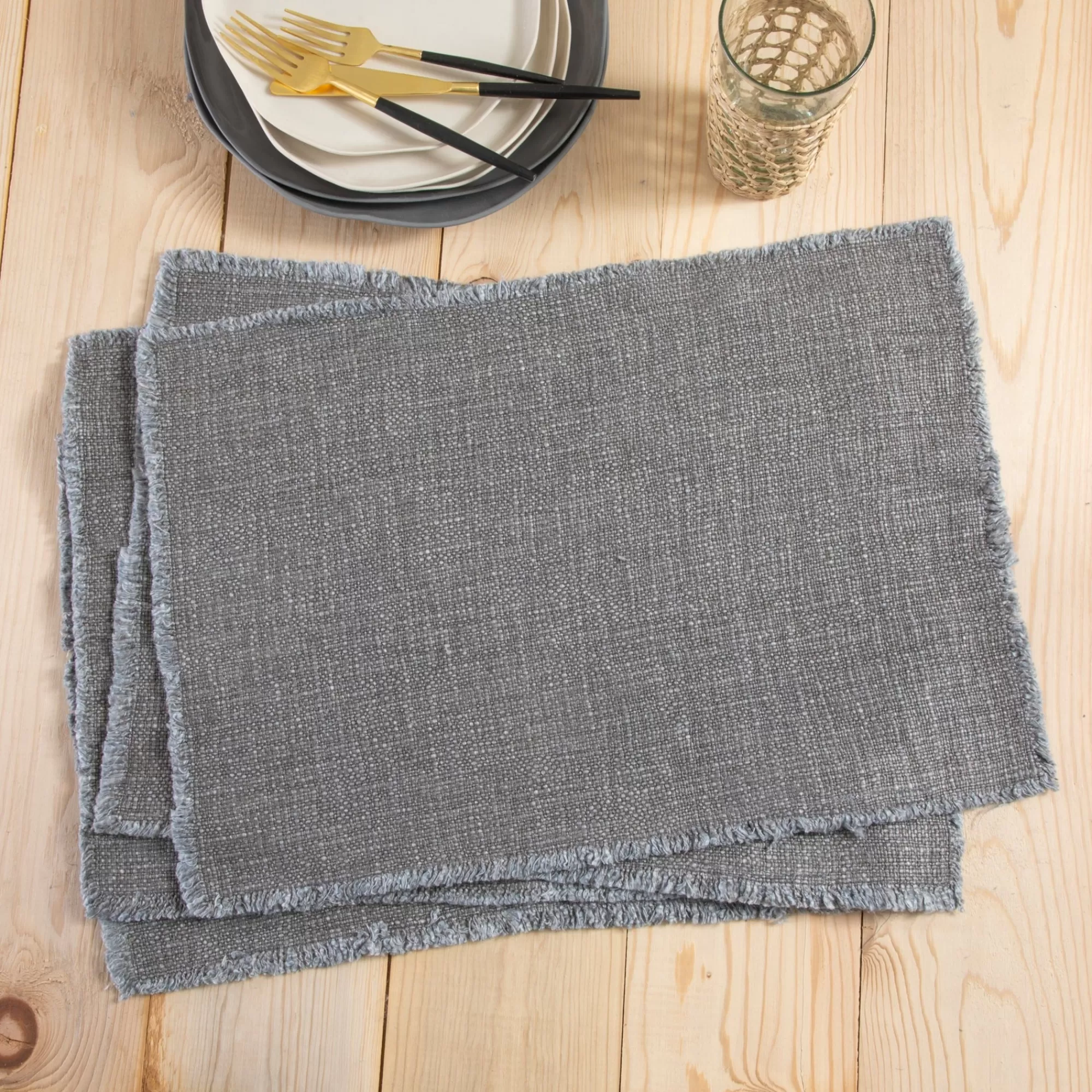 Shop Be Home Oakville Placemats, Set of 4, Charcoal