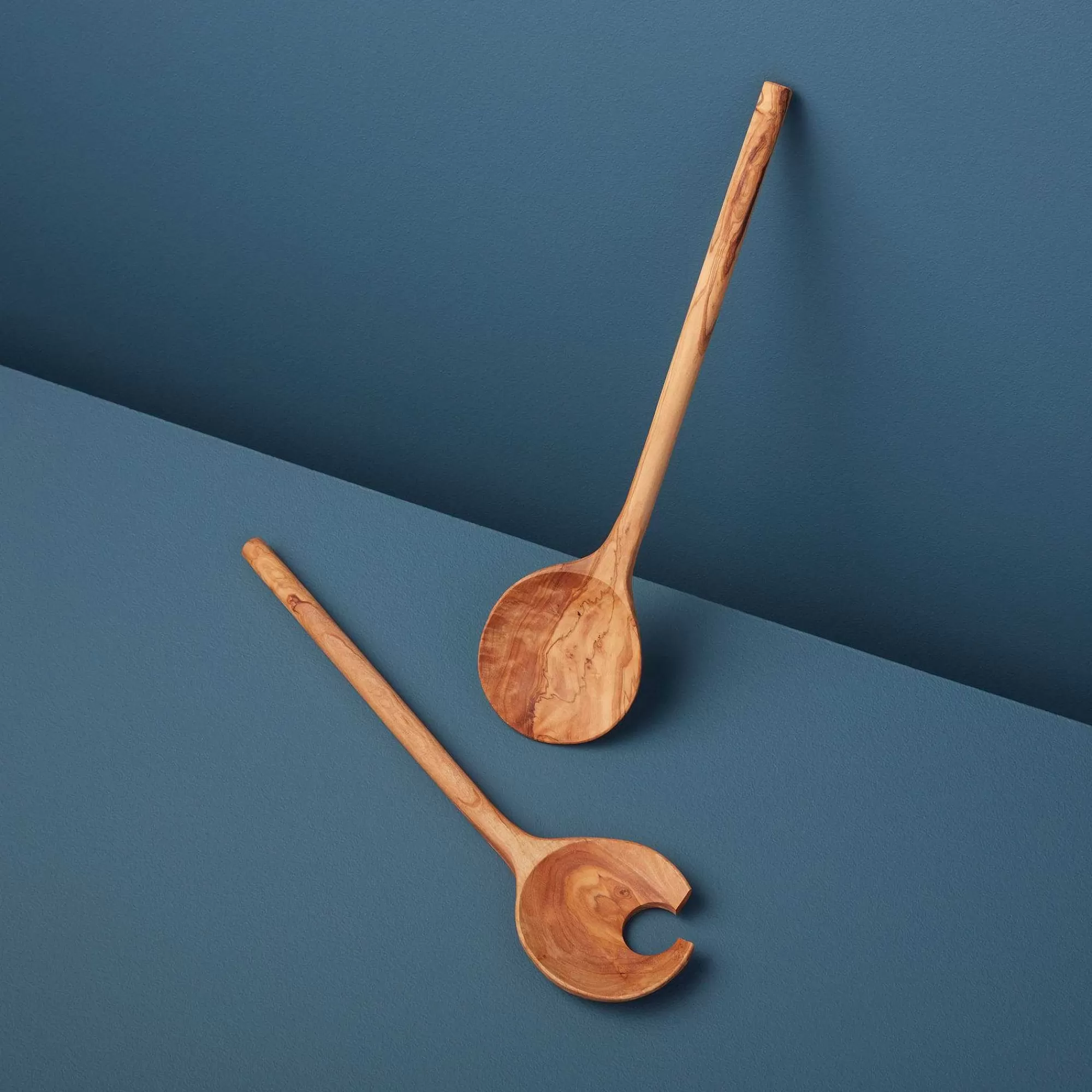 Be Home Salad Servers<Olive Wood Crescent Serving Set