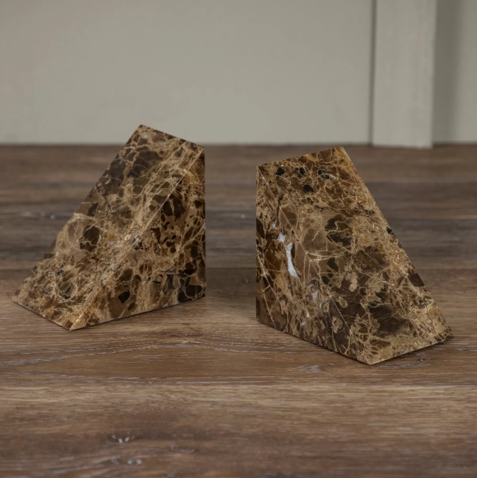 Fashion Be Home Pesa Marble Bookends, Set of 2, Brown