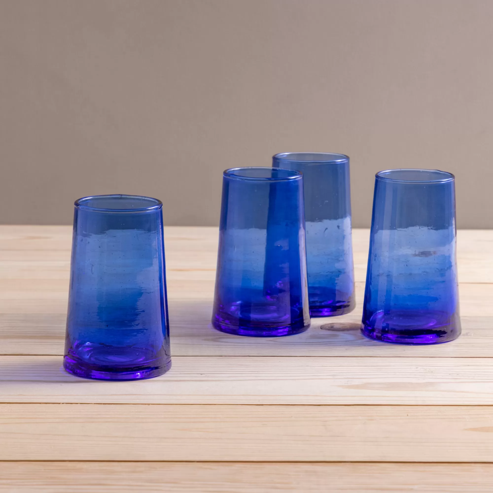 Cheap Be Home Recycled Tall Cone Glass, Blue, Set of 4