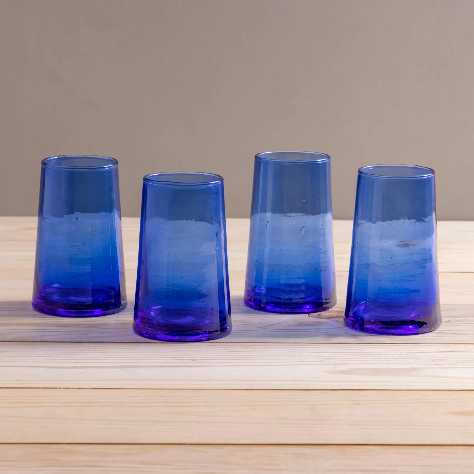 Cheap Be Home Recycled Tall Cone Glass, Blue, Set of 4