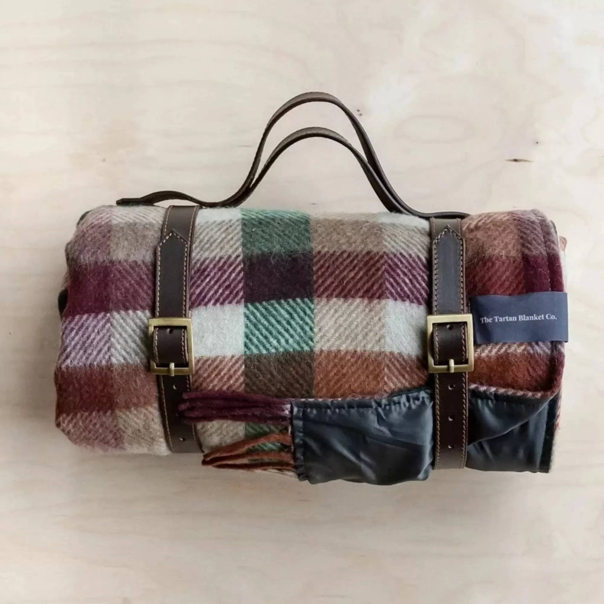 Outlet Be Home Recycled Wool Waterproof Picnic Blanket in Forest Check