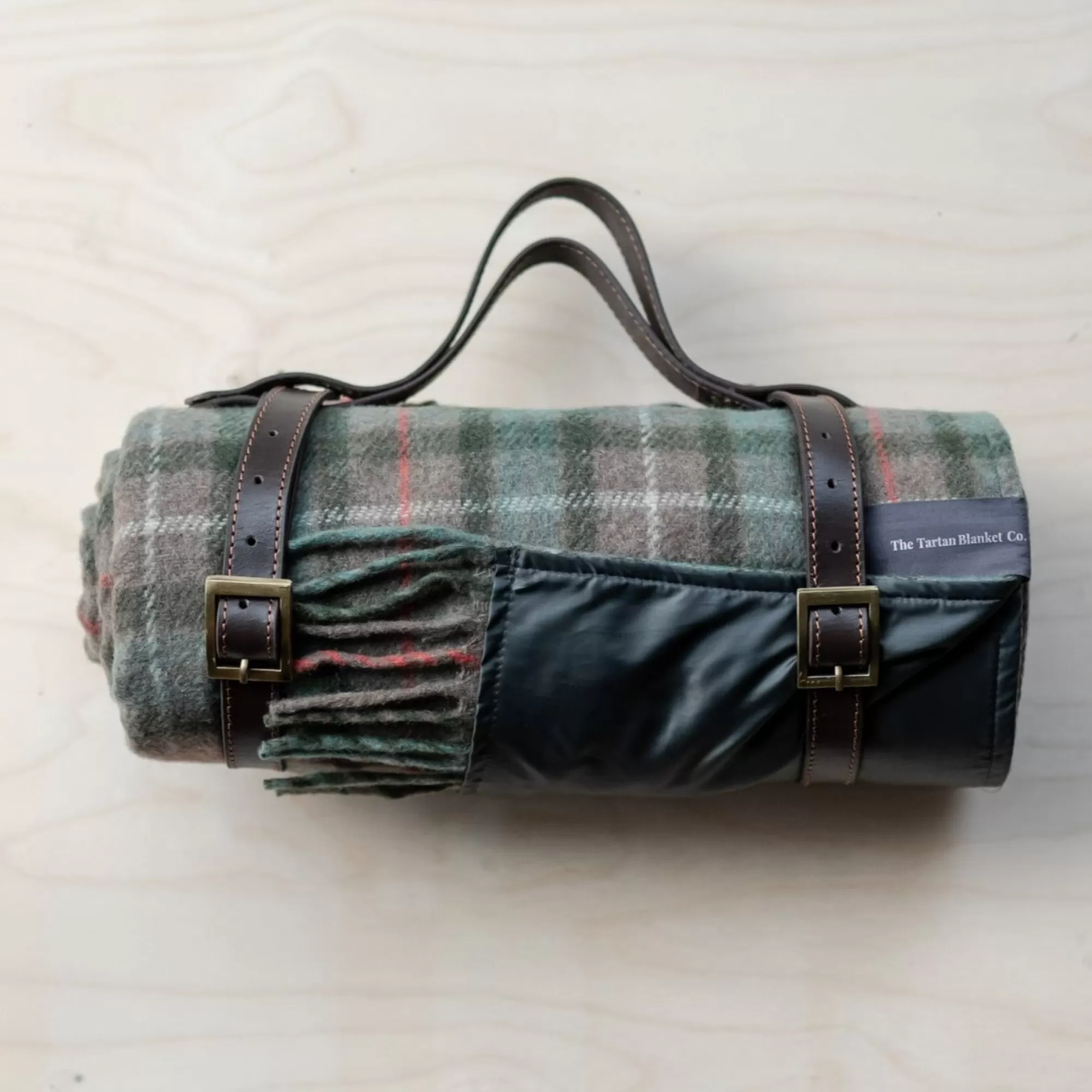 Shop Be Home Recycled Wool Waterproof Picnic Blanket in Fraser Hunting Weathered Ta