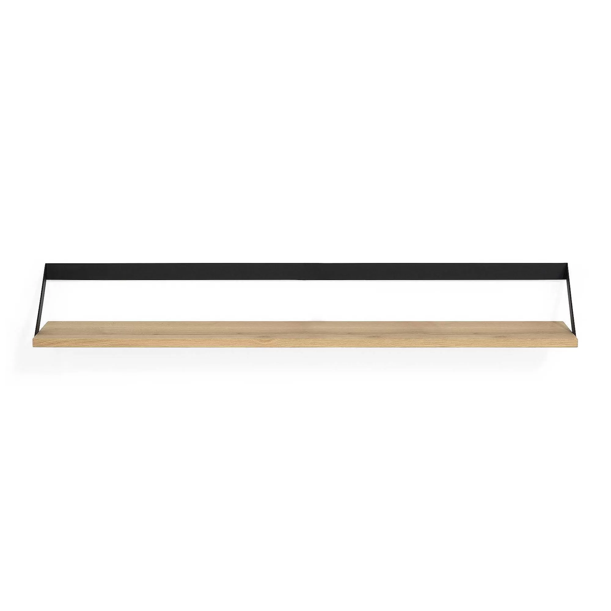 Be Home Shelving<Ribbon Solid Oak Shelf with Black Metal, 55"