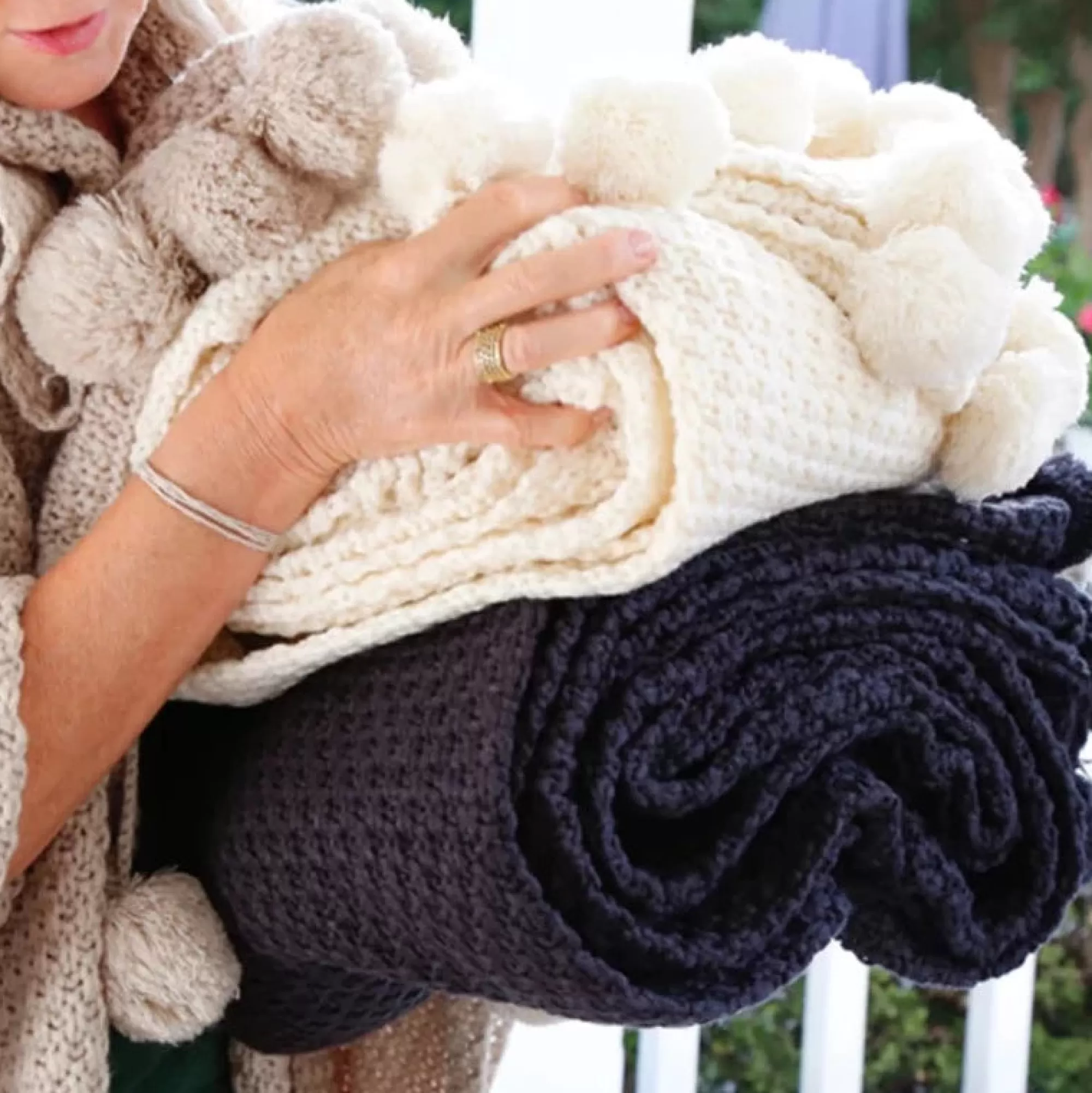 Best Be Home Riley Oversized Throw, Navy