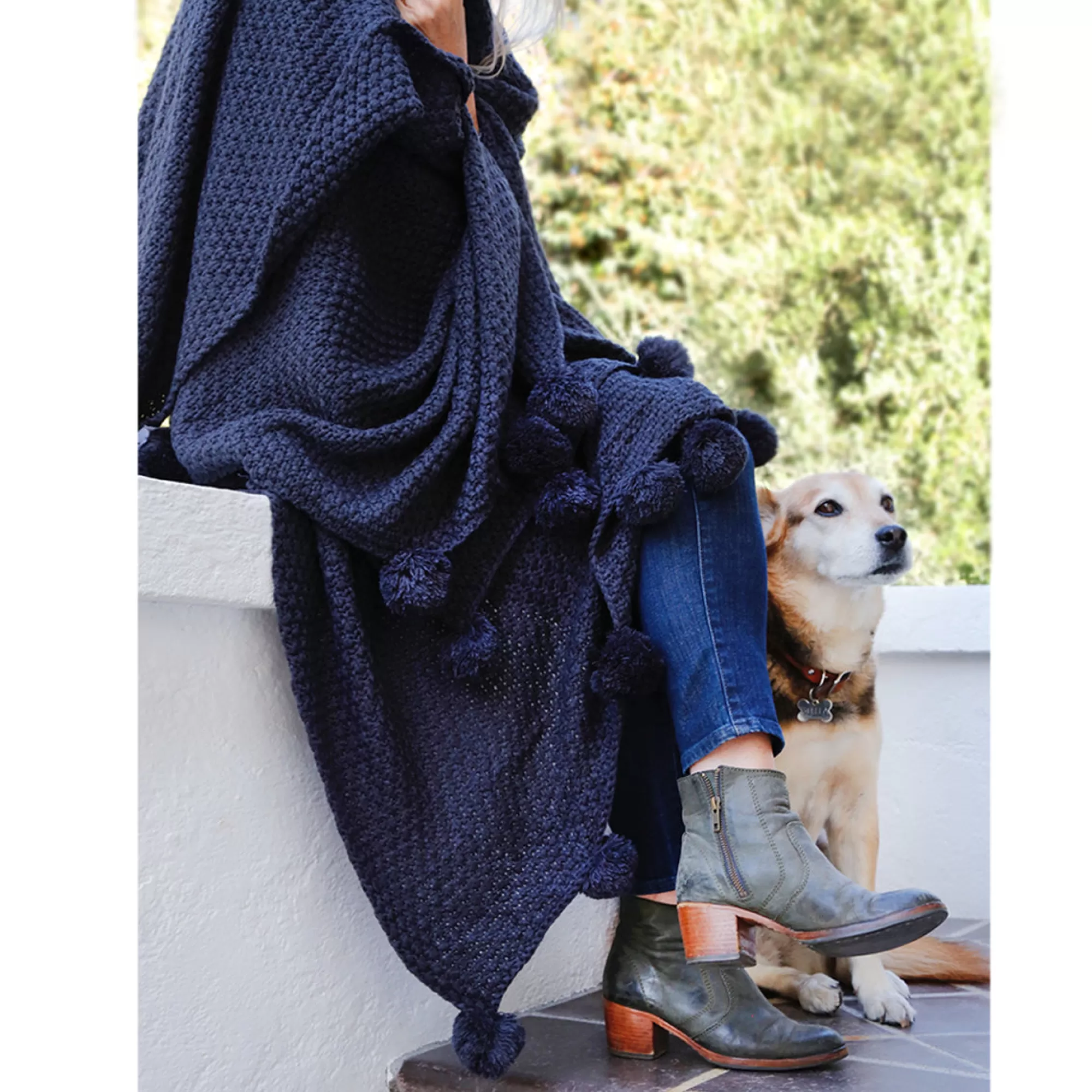 Best Be Home Riley Oversized Throw, Navy