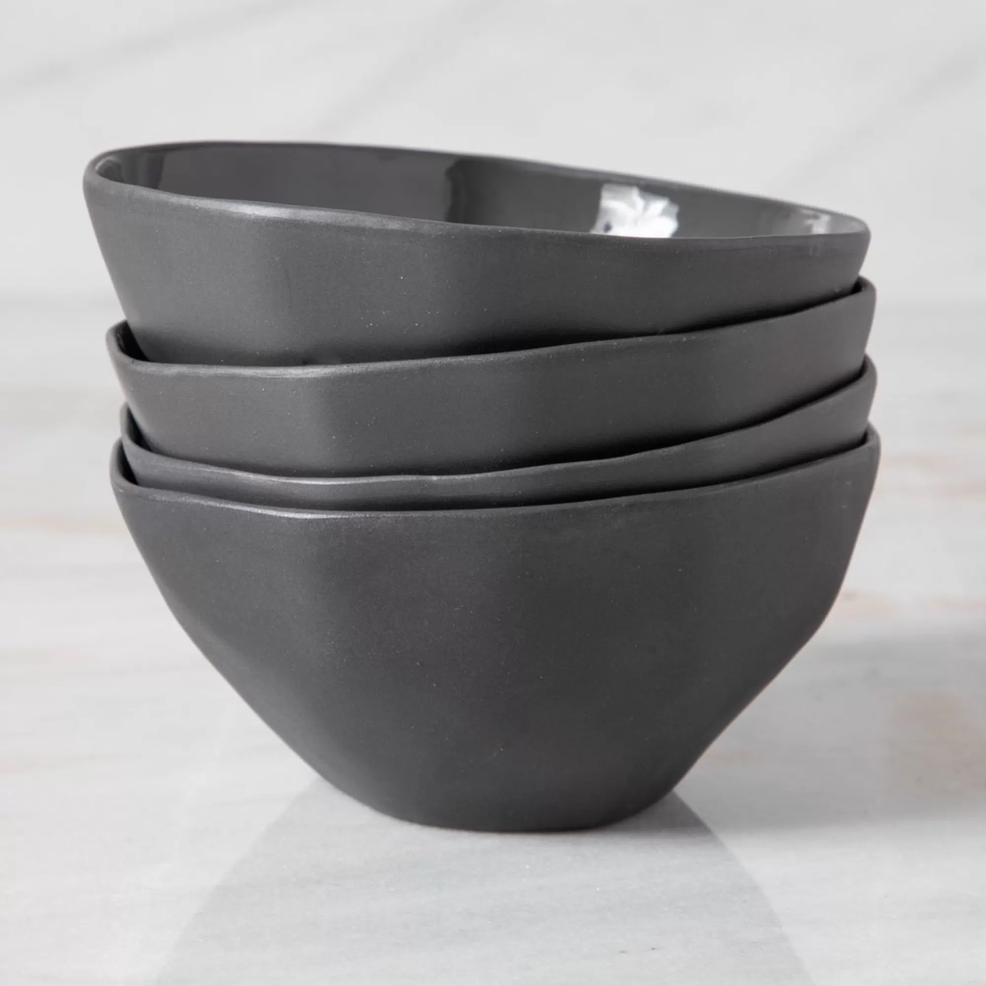 Fashion Be Home Tam Stoneware Dessert Bowl, Slate, Set of 4