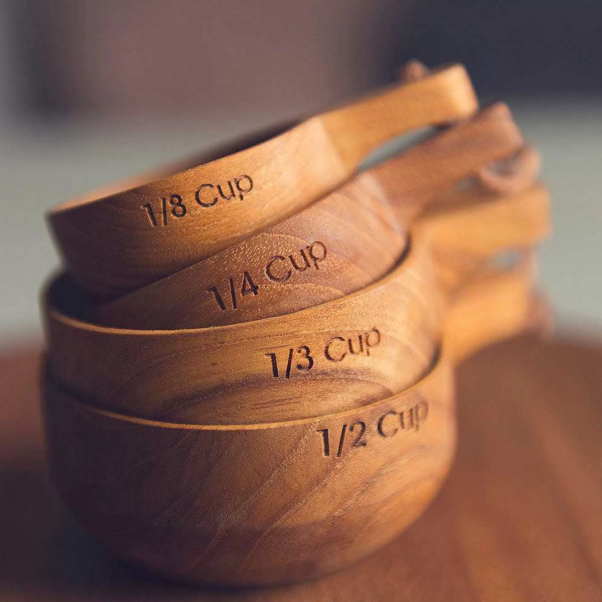 Be Home Measuring<Teak Measuring Cups with Handle, Set of 4