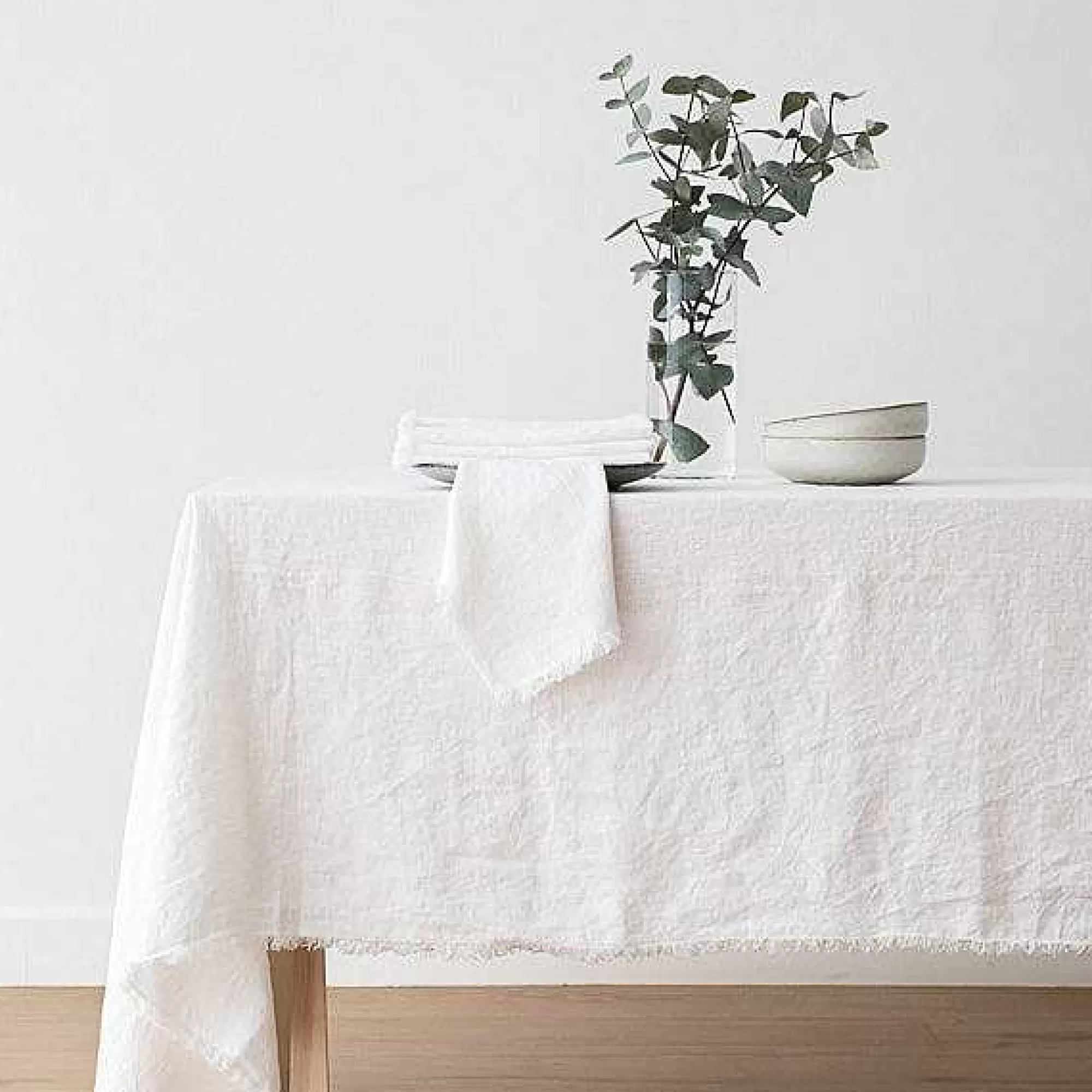 Be Home Table Linens<Terra Fringe Tablecloth, White