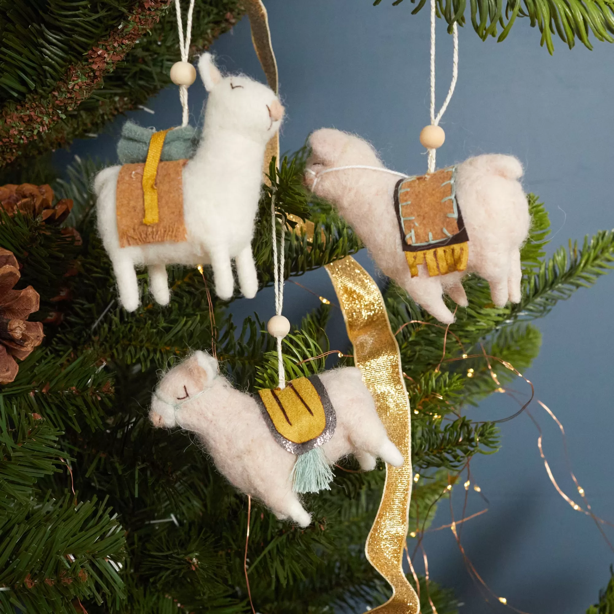 Best Sale Be Home Wool Felt Llama Ornaments, Set of 3