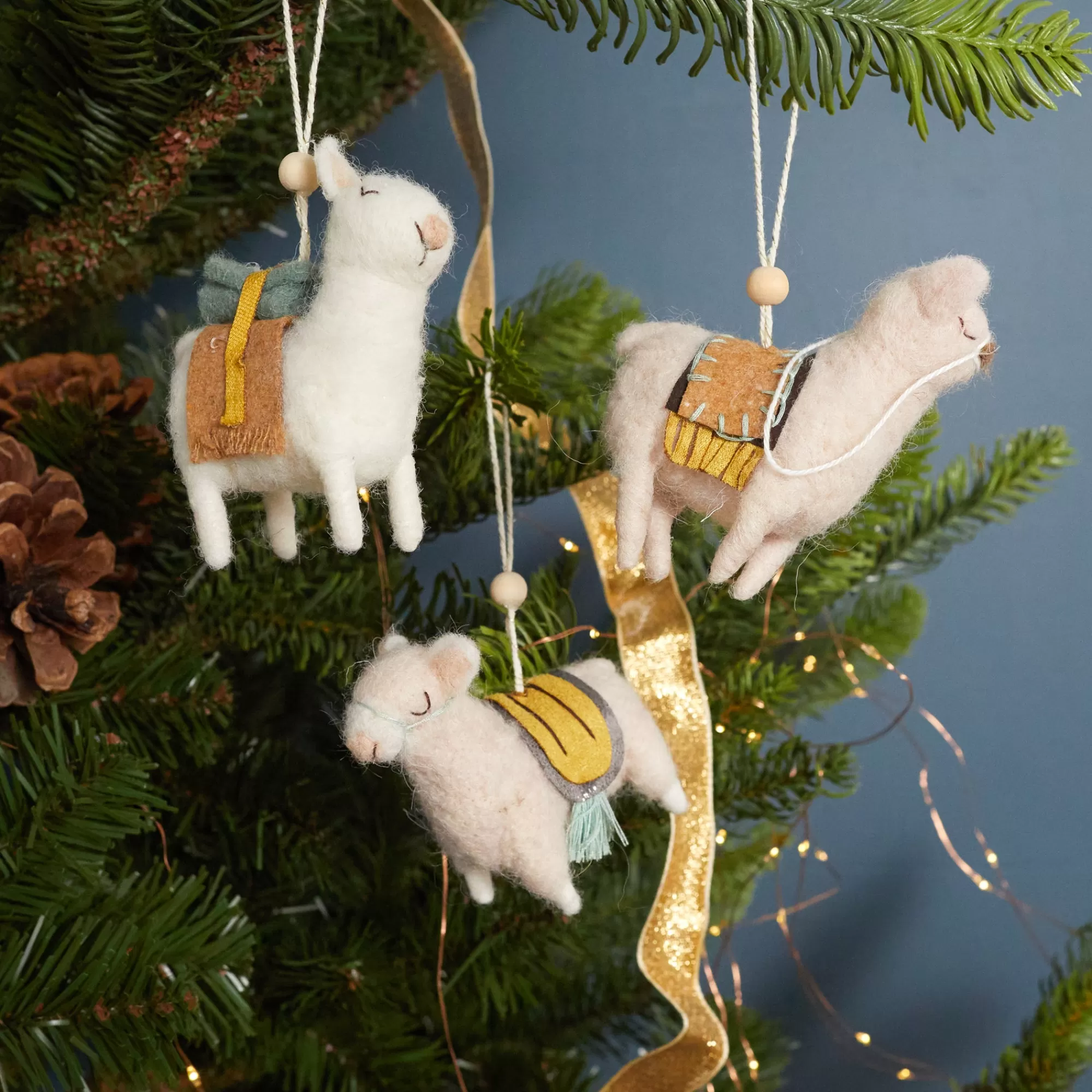 Best Sale Be Home Wool Felt Llama Ornaments, Set of 3